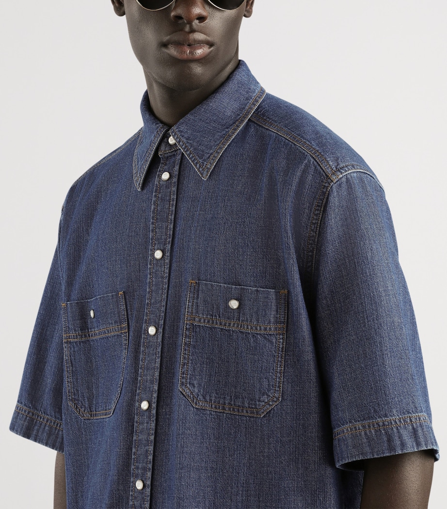 Dolce&Gabbana Mens Denim Oversized Short-Sleeve Shirt Combined Colour Image 5