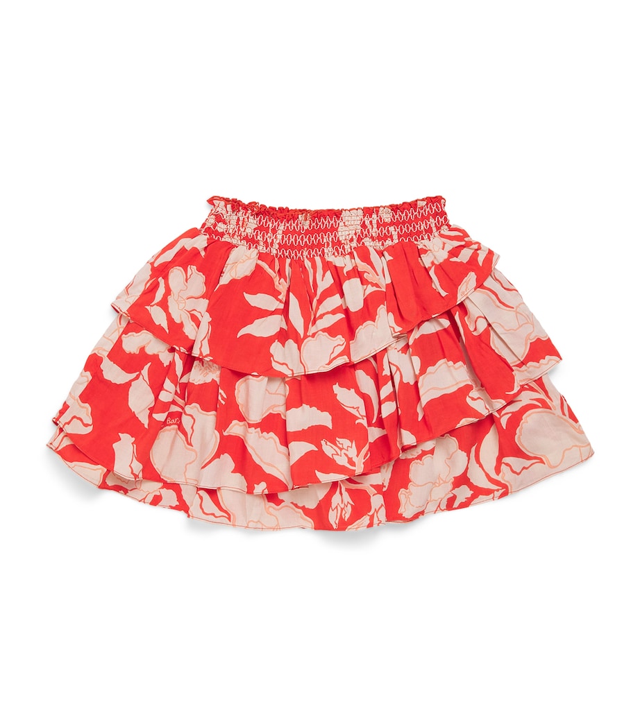 Poupette St Barth Kids Tiered Lilas Mini Skirt (4-10 Years) Coral Palm Beach Image 1