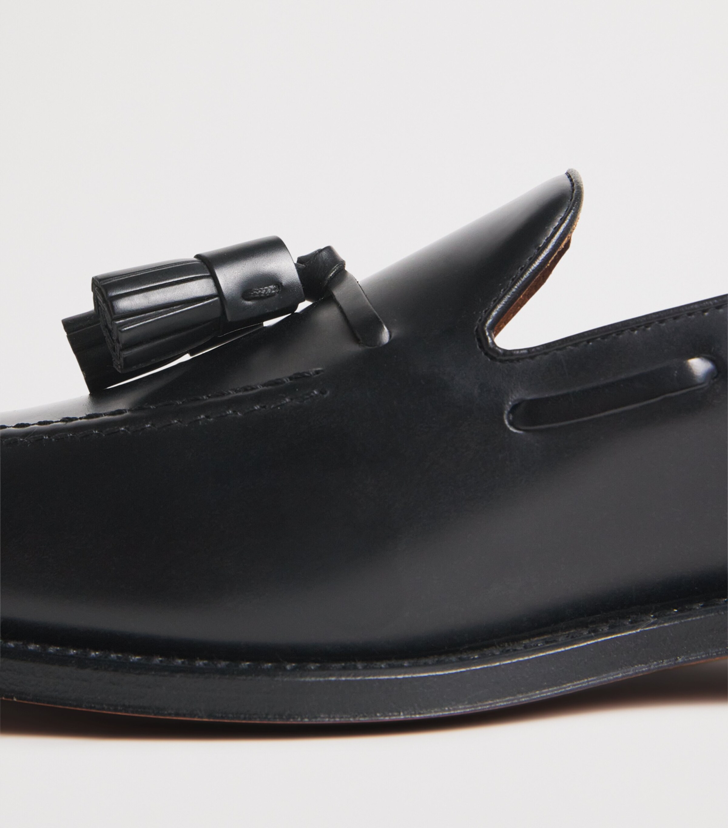 Polo Ralph Lauren Leather Tasselled Maestra Loafers Black Image 7