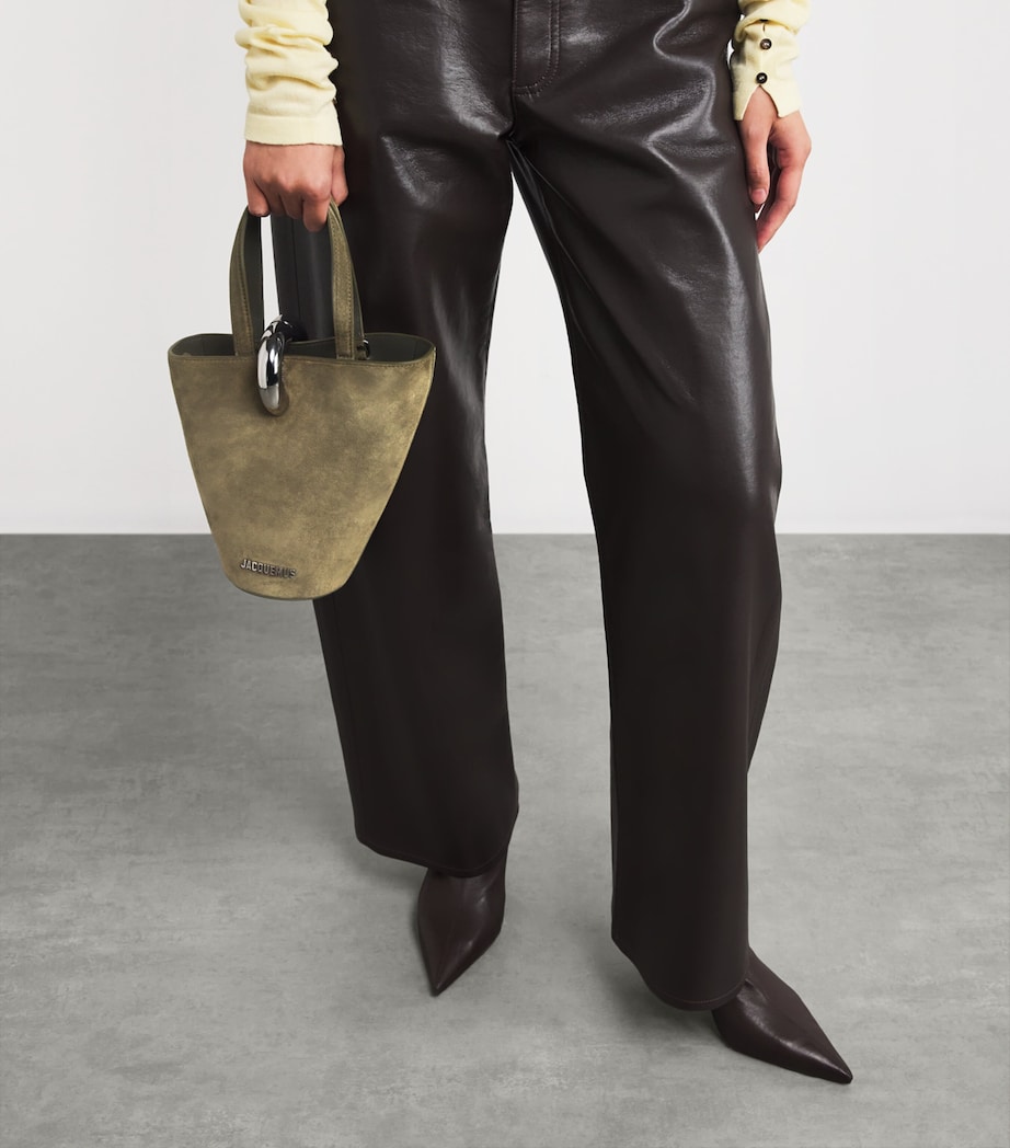 Small Suede Bambola Bucket Bag 560 KHAKI Image 2