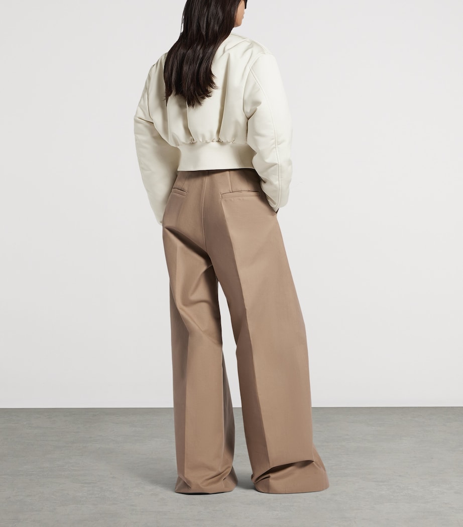 Balenciaga Womens Technical Faille Cropped Bomber Jacket Image 3