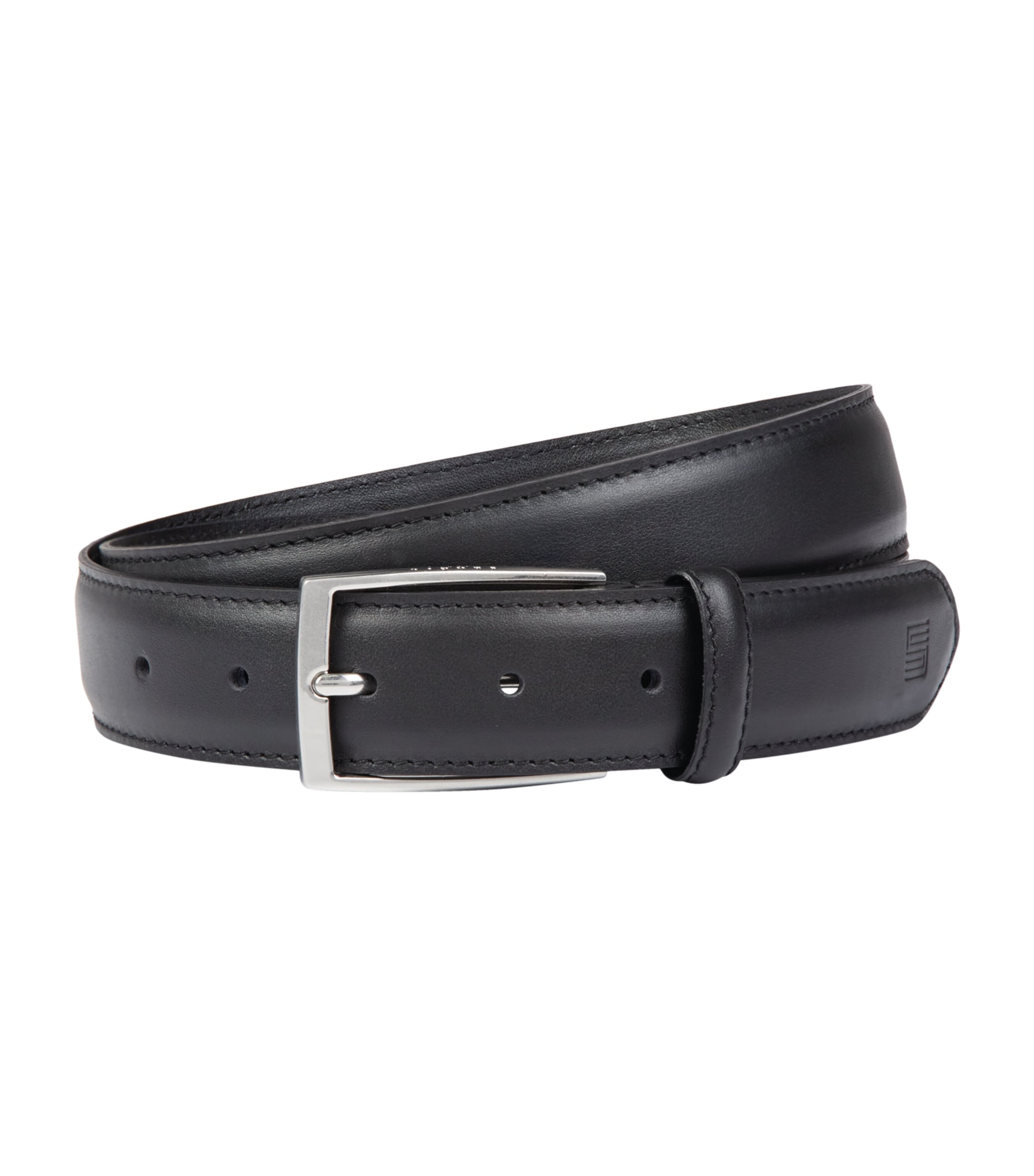 Sandro Polished Leather Belt In Black