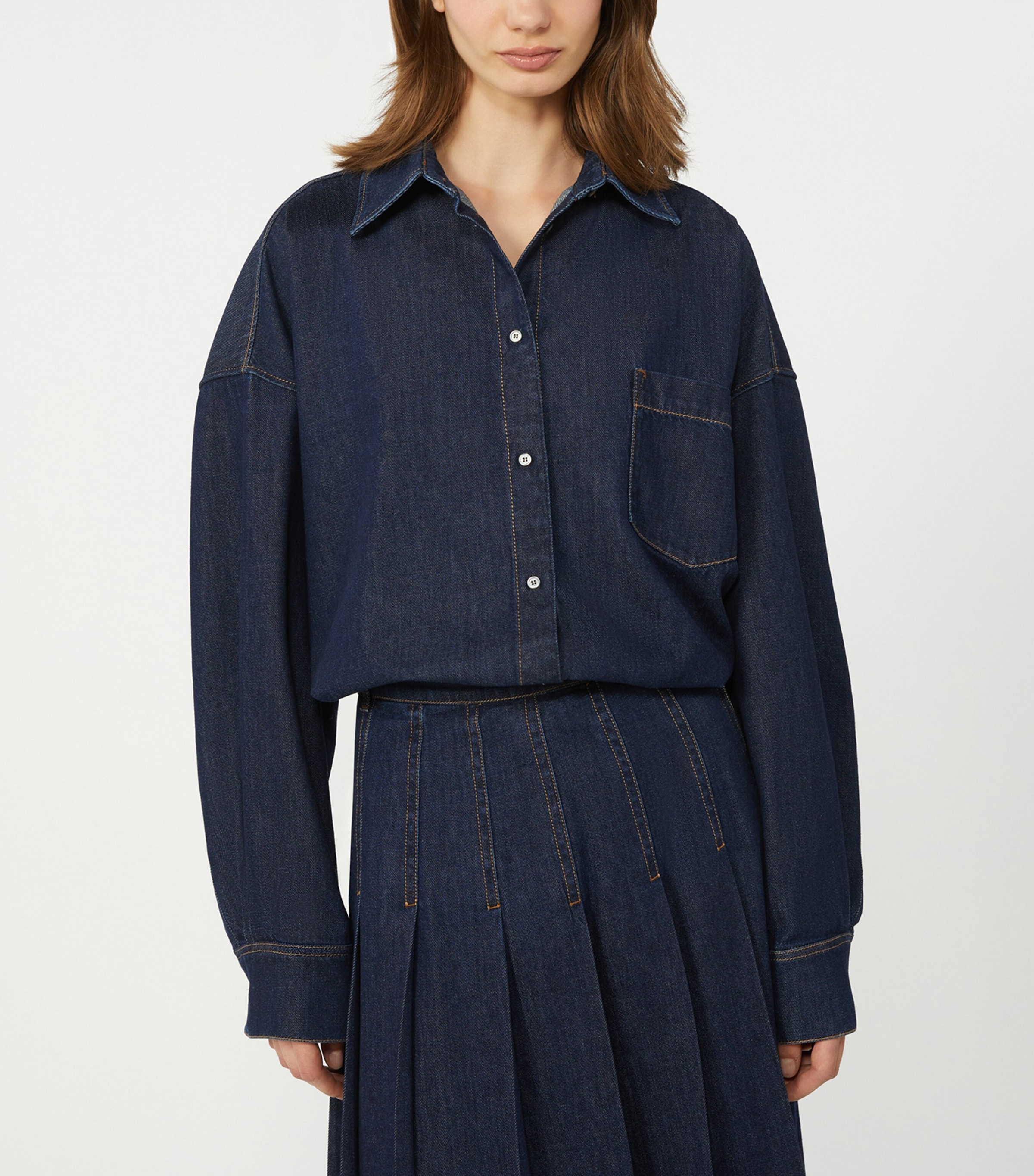 Weekend Max Mara Womens Relaxed Denim Shirt Navy Image 5