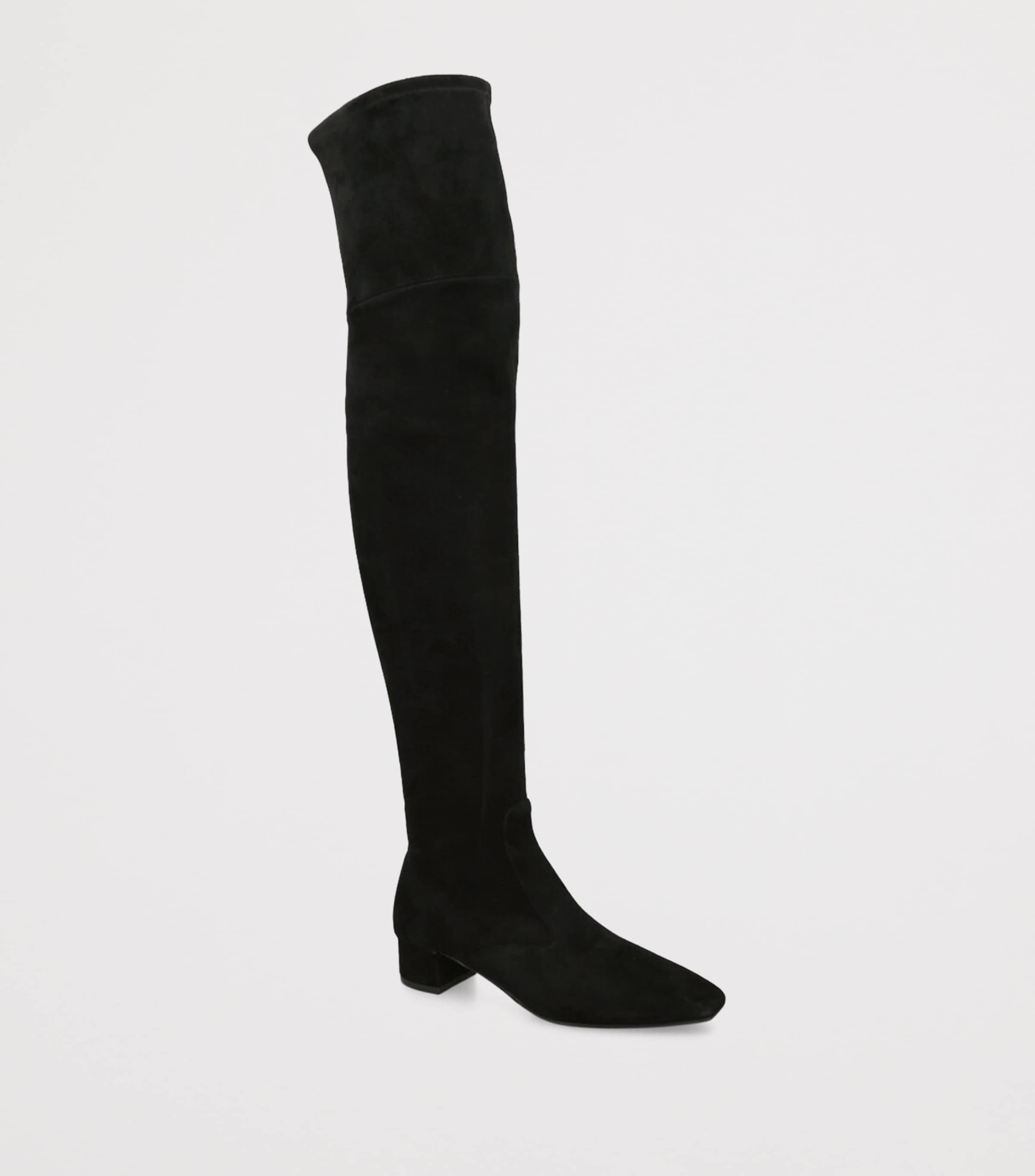 Suede Remi Over-The-Knee Boots 35 BLACK Image 3