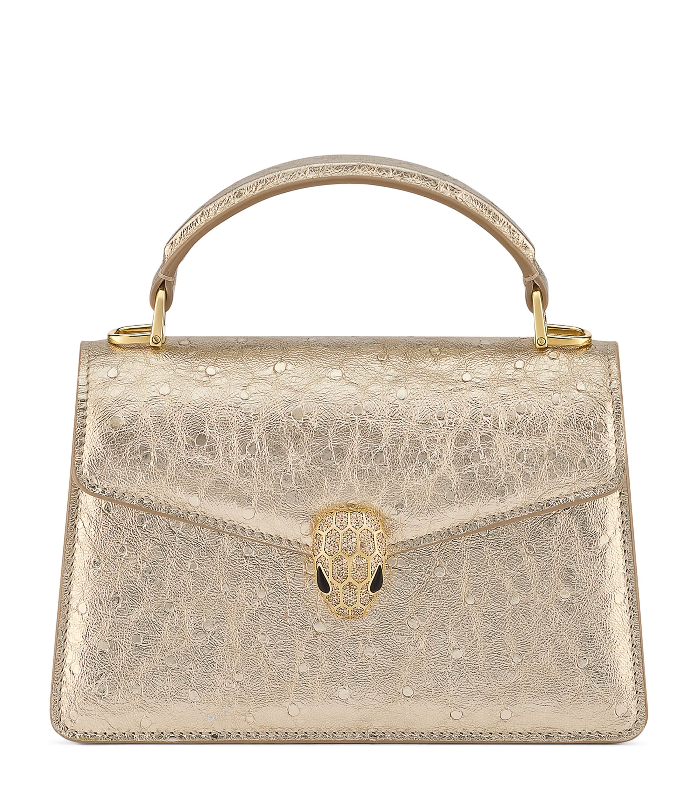 Mini Leather Serpenti Forever Top-Handle Bag LIGHT GOLD Image 1