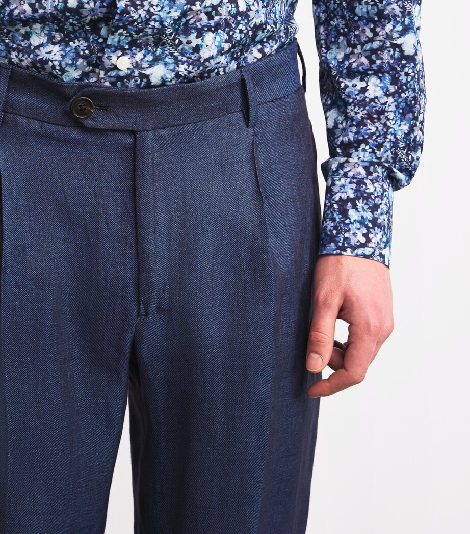 Linen Tapered Trousers 502/09 - DENIM T22 Image 6