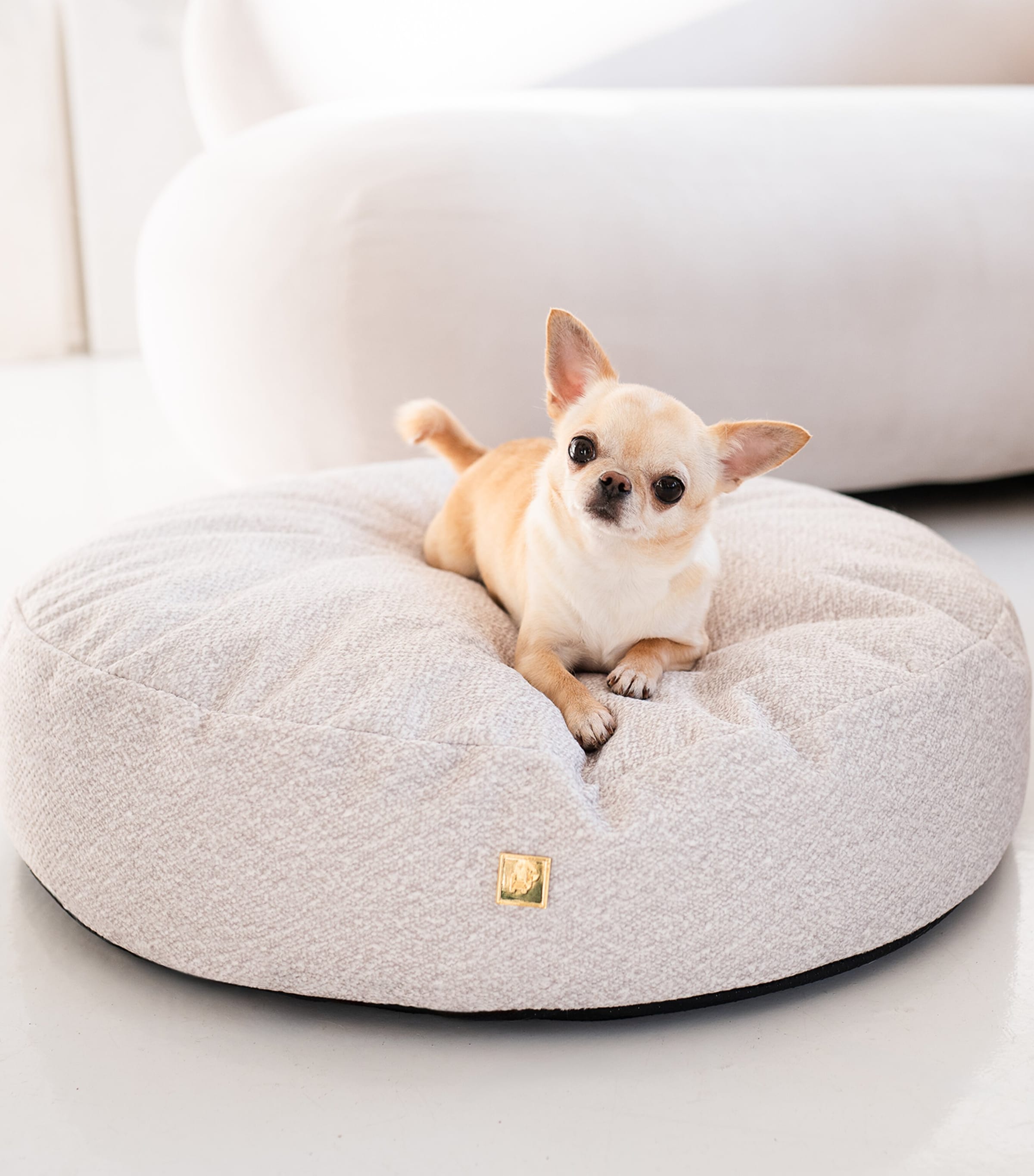 Looty Small Organic Pet Pouf Beige Image 7
