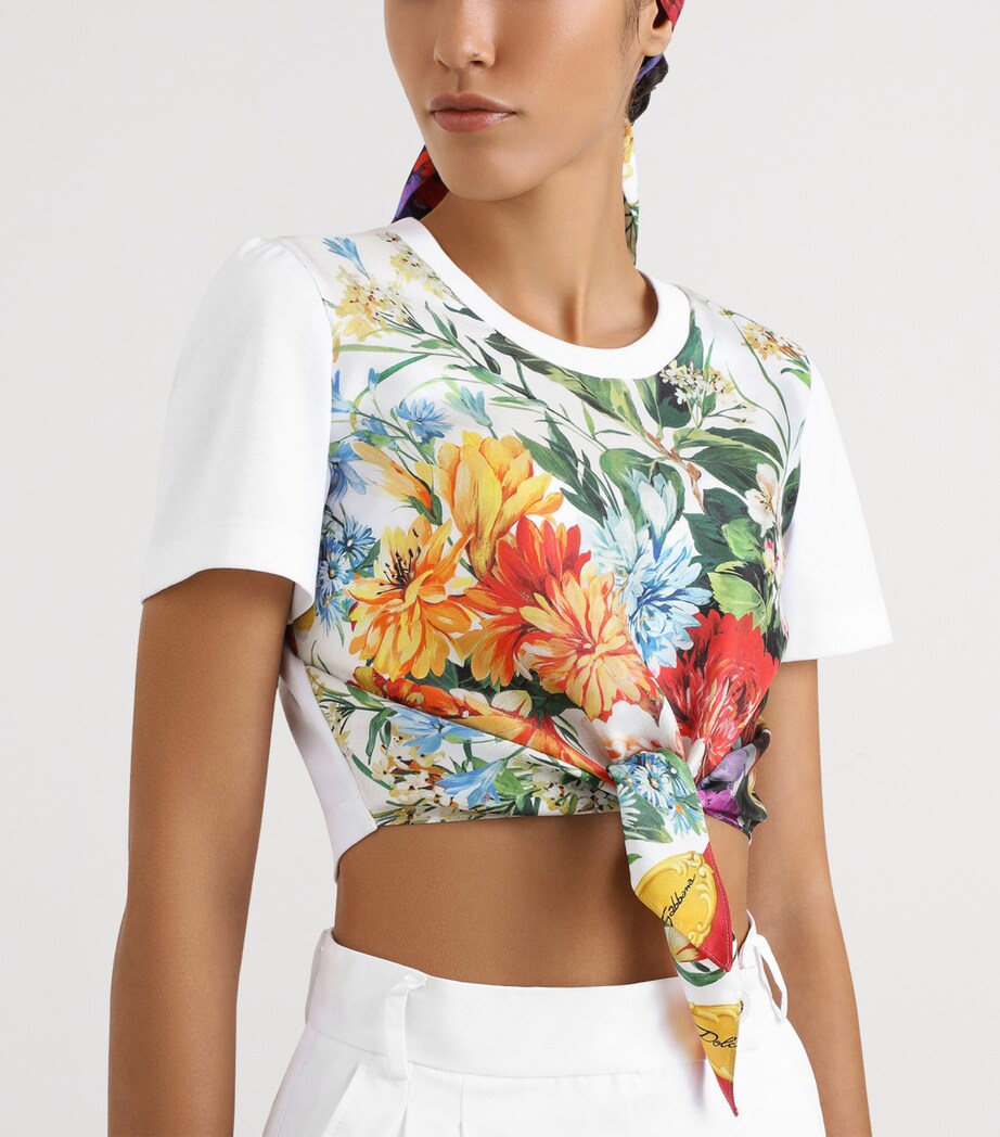 Cropped Printed T-Shirt W0800-OPTICAL WHITE Image 5