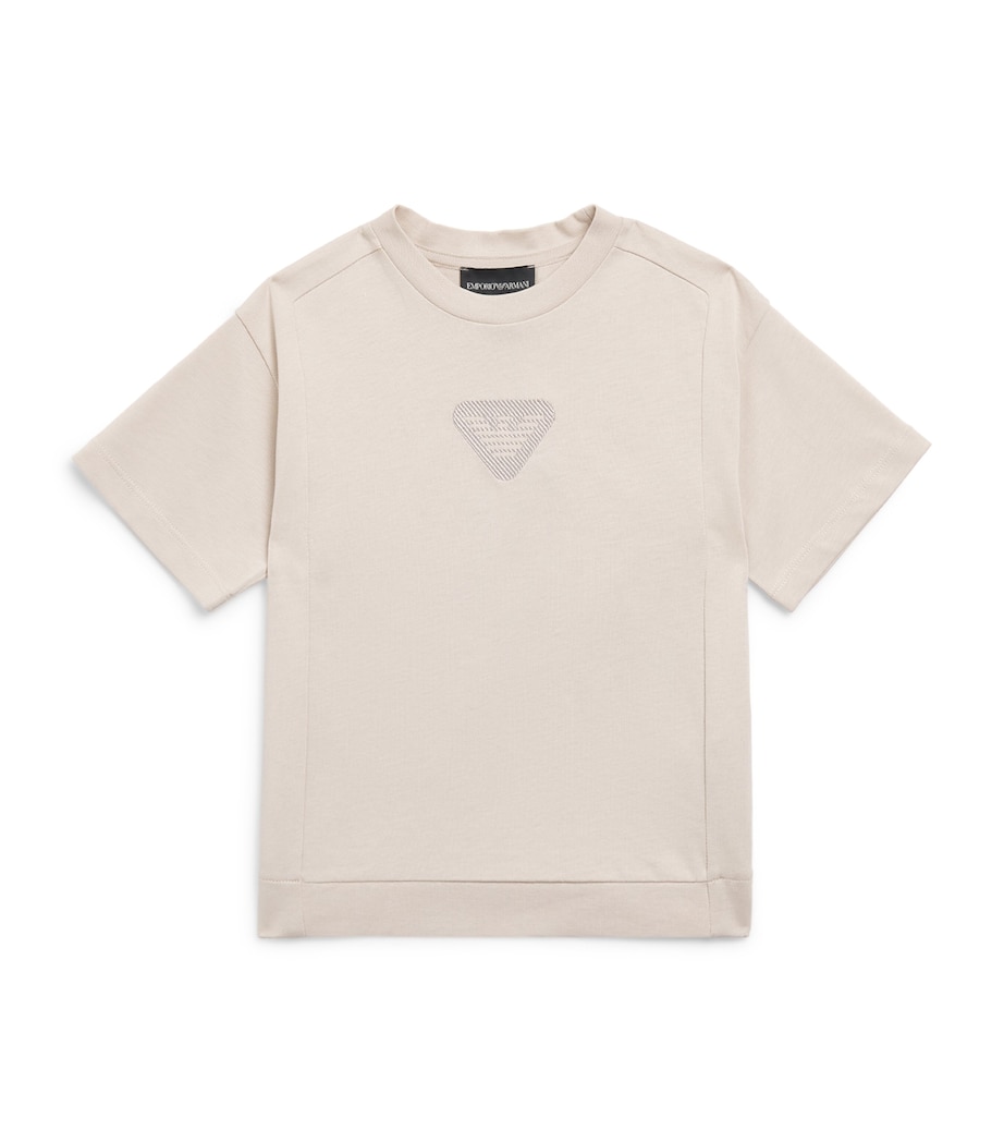 Cotton Embroidered Logo T-Shirt (4-16 Years) U8140 NAC CLOUDS Image 1