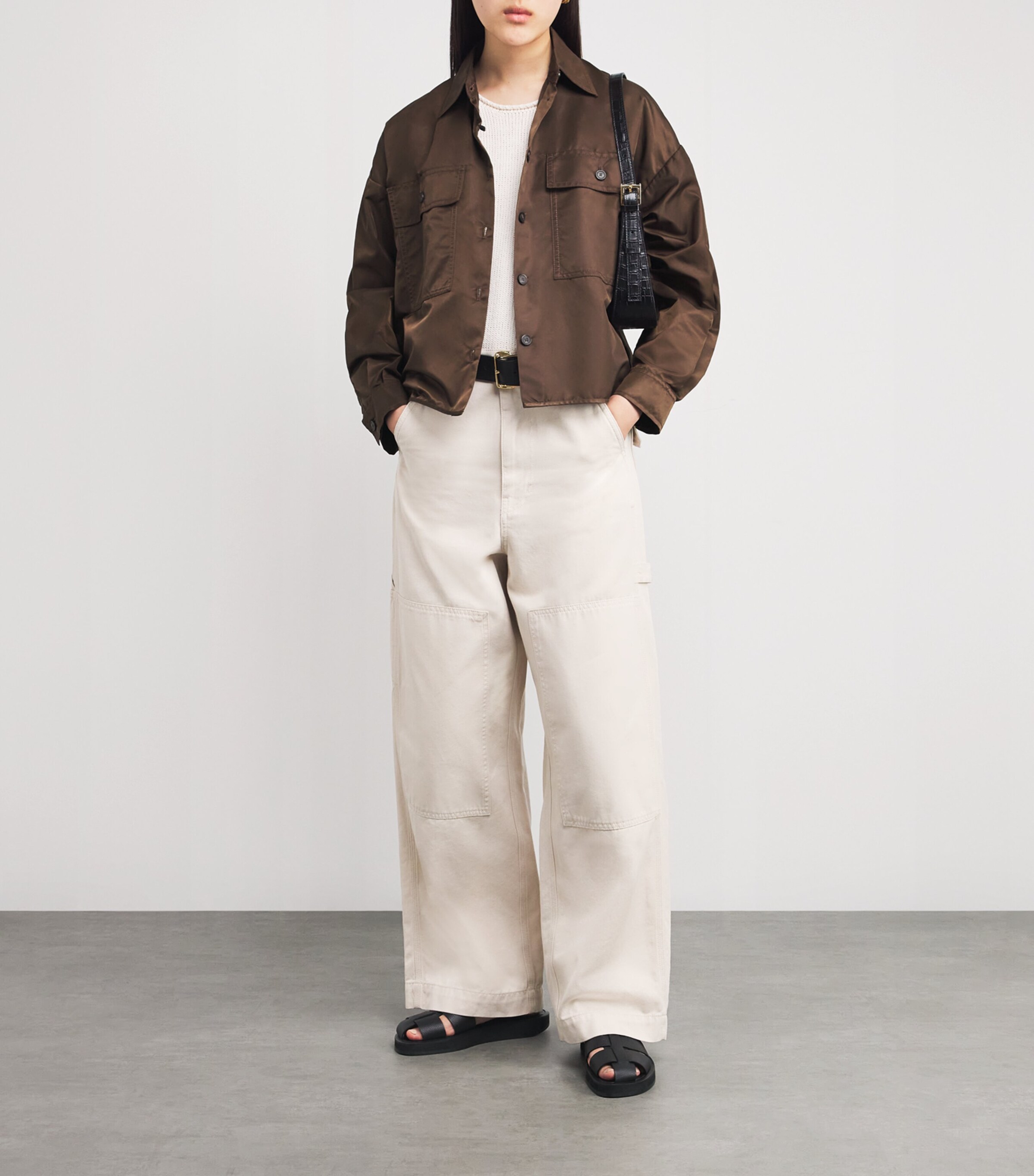 Pocket-Detail Bomber Jacket CHOCOLATE Image 2