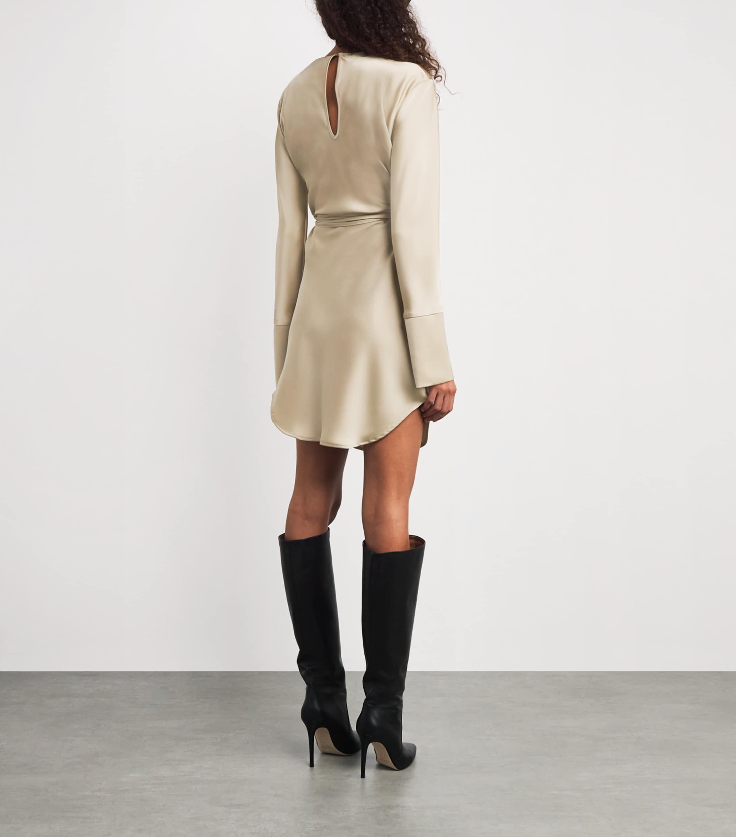 Satin Mini Dress BEIGE Image 3