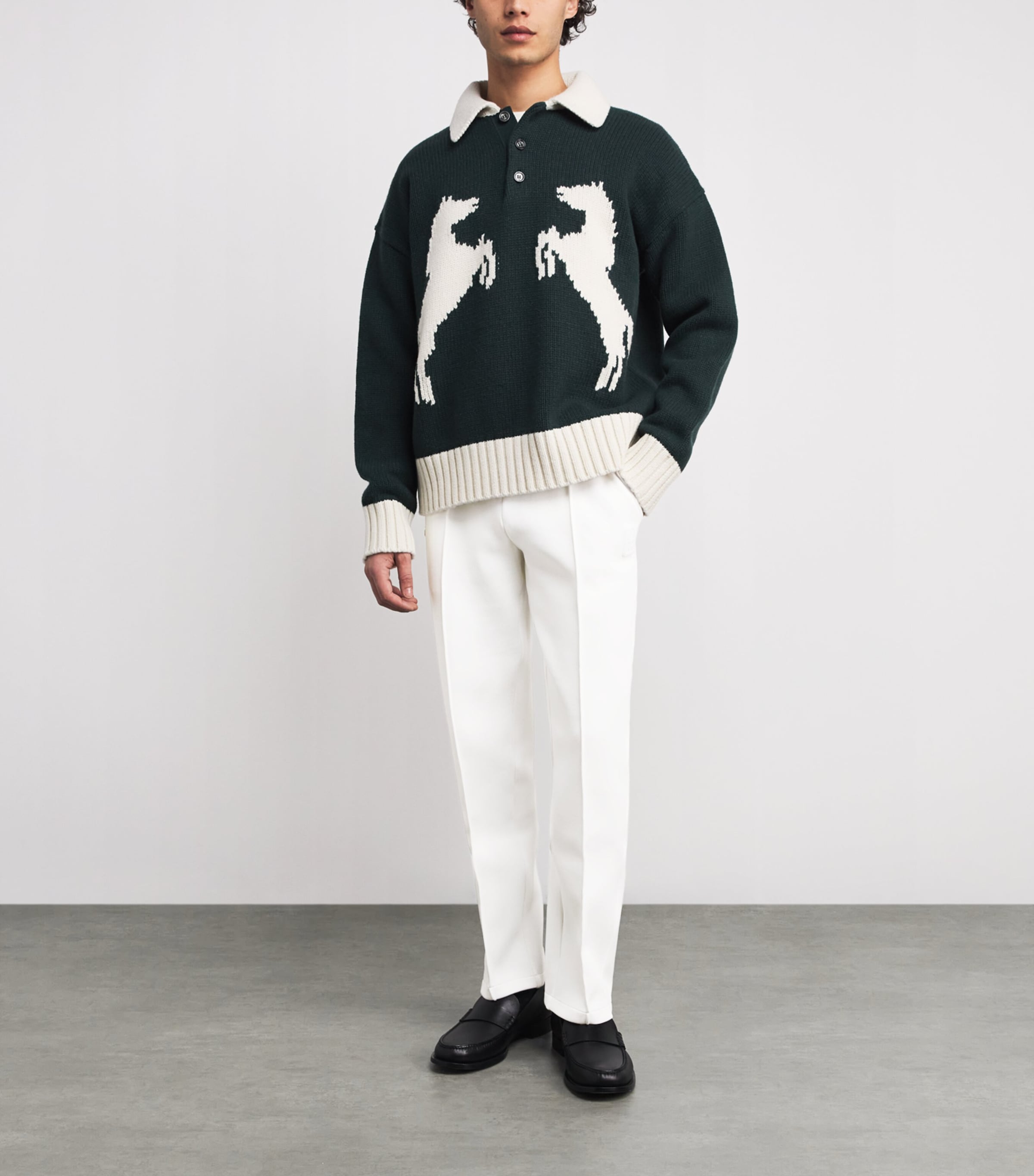 Straight-Leg Sweatpants 001 WHITE Image 2