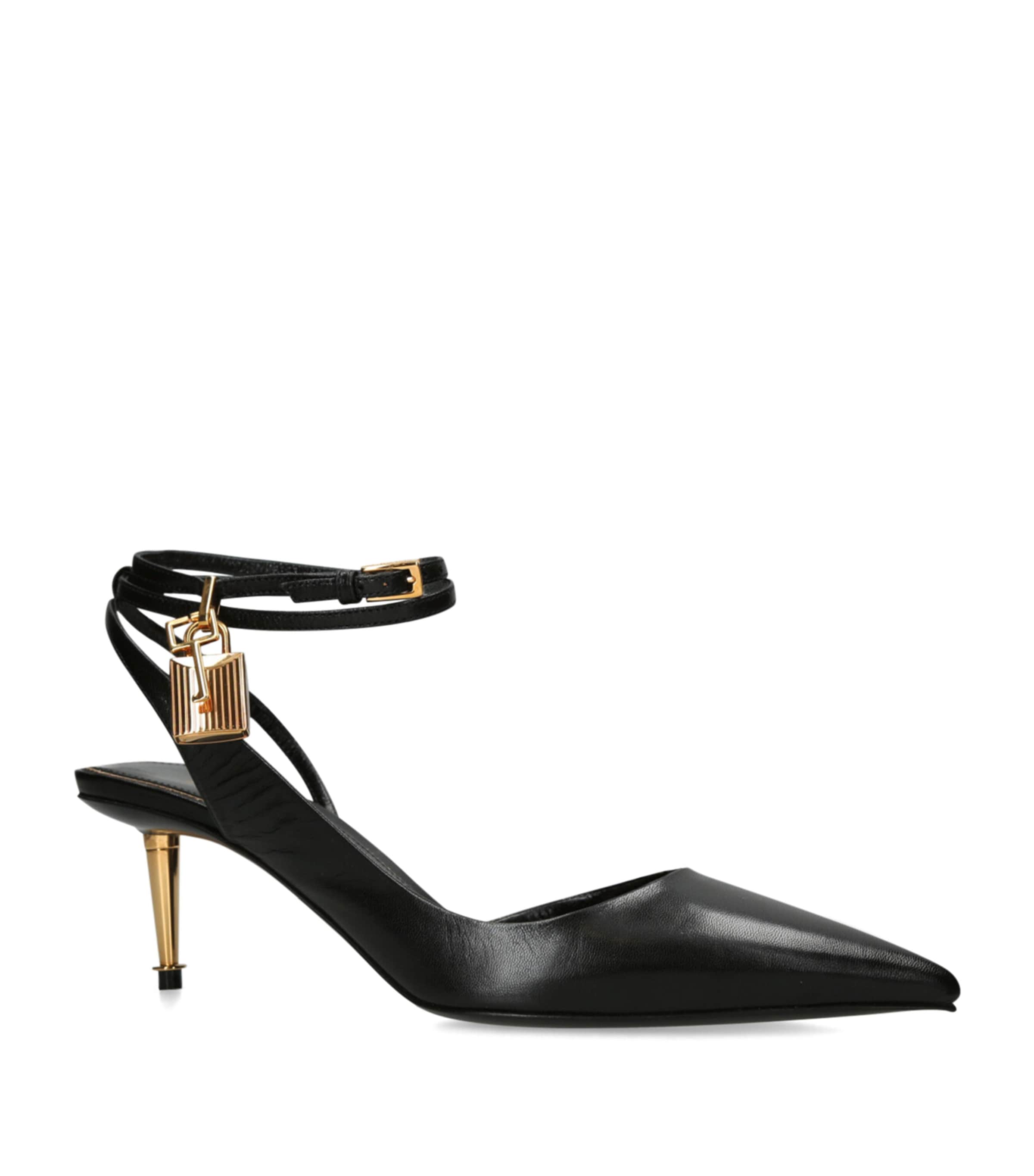 Leather Slingback Pumps 55 BLACK Image 3