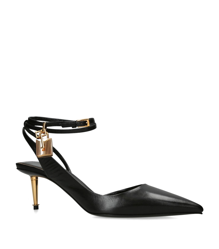 Leather Slingback Pumps 55 BLACK Image 3
