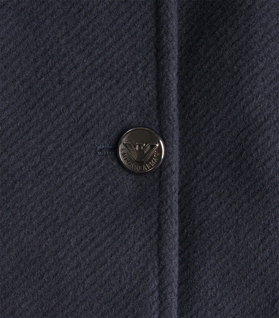 Emporio Armani Kids Belted Peacoat (6-14 Years) Iconico Blu Nvy Image 3