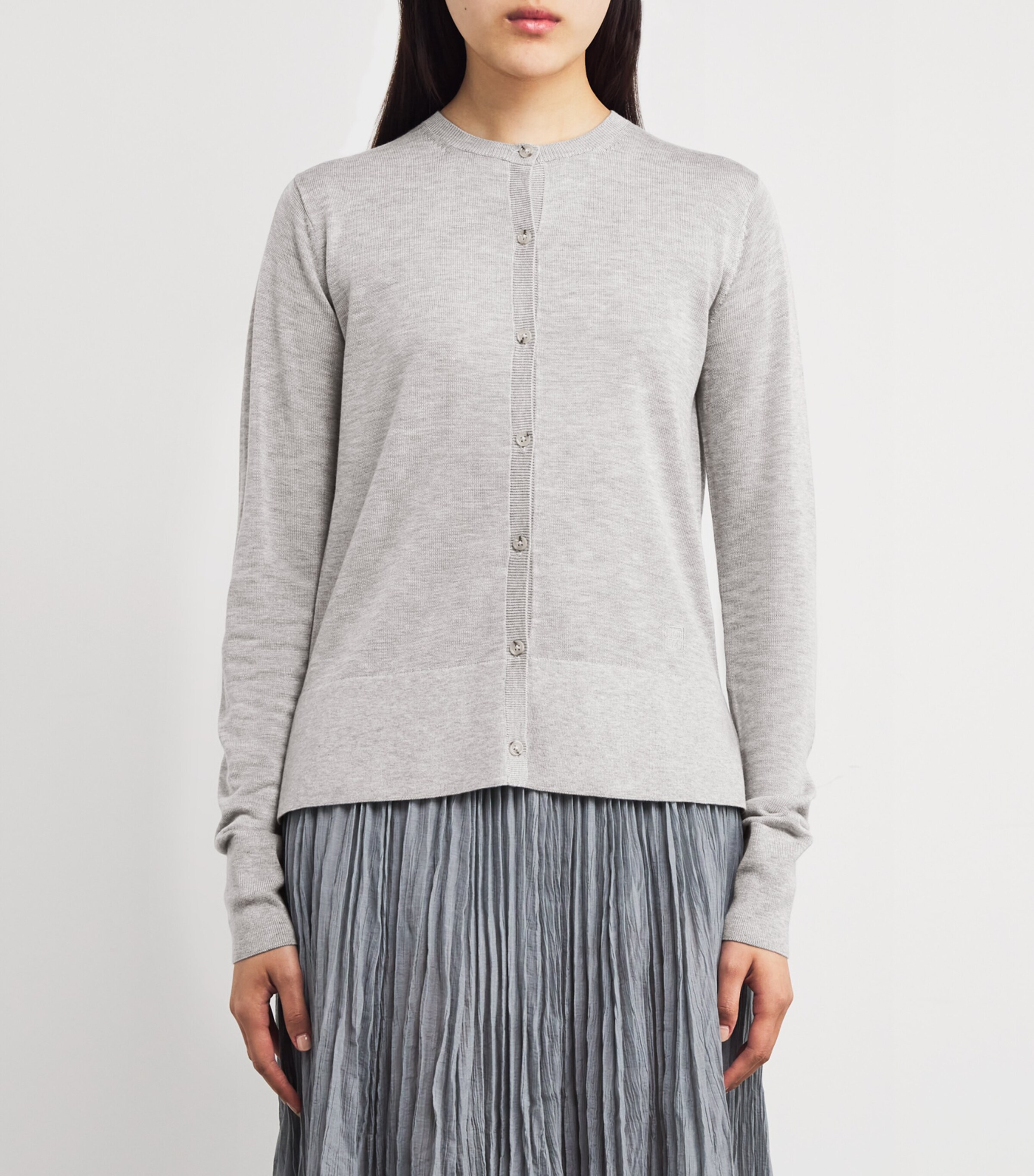 Totême Grey Fine-Knit Embroidered Cardigan Harrods NL