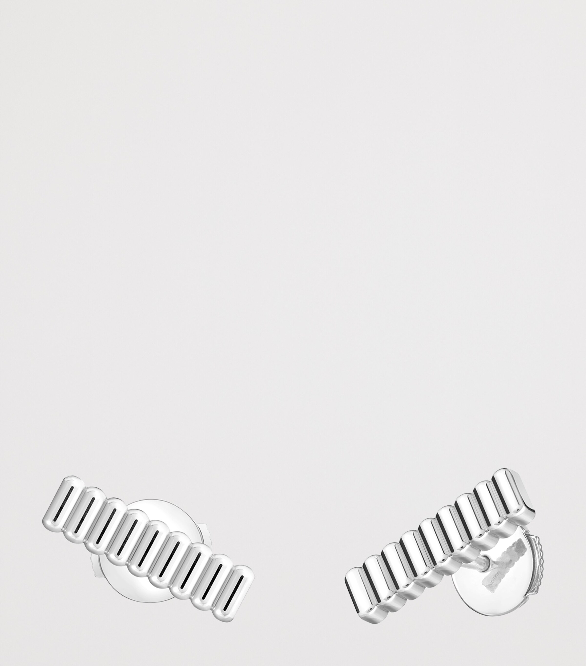 White Gold Quatre Grosgrain Stud Earrings WHITE GOLD Image 2