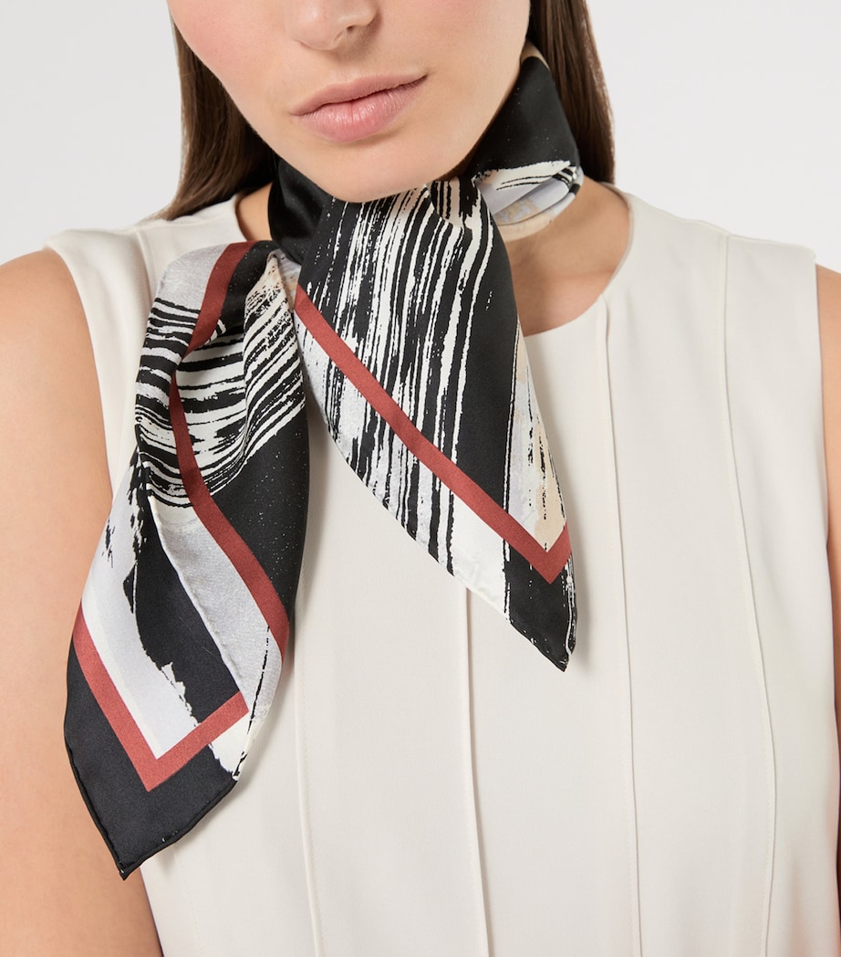 Marina Rinaldi Silk Scarf White Image 2