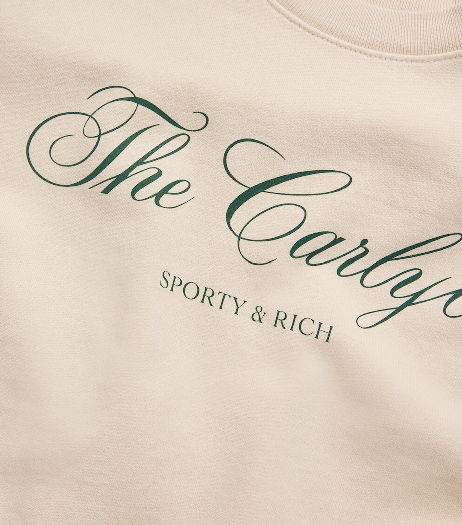 Cotton Carlyle Script Sweatshirt CREAM FOREST Image 5