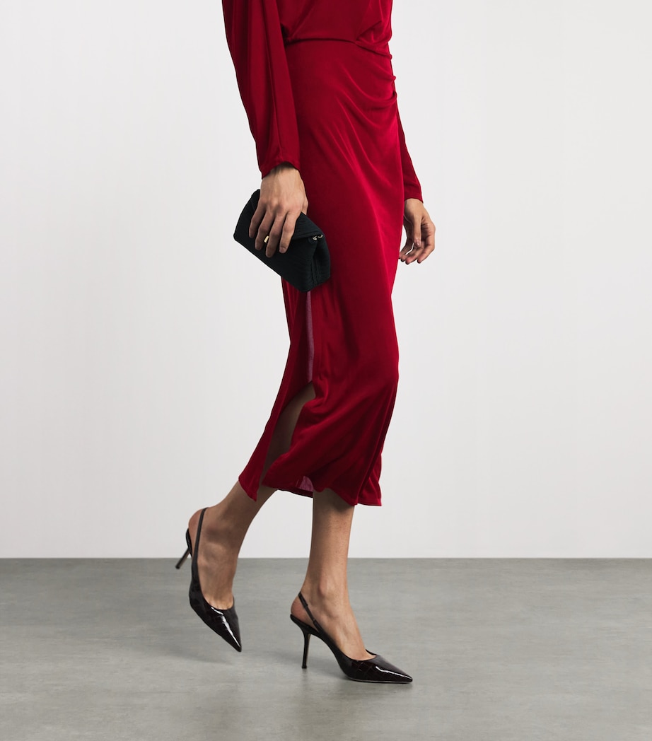CAMILLA AND MARC Womens Draped Ravine Midi Dress Cherry Image 3