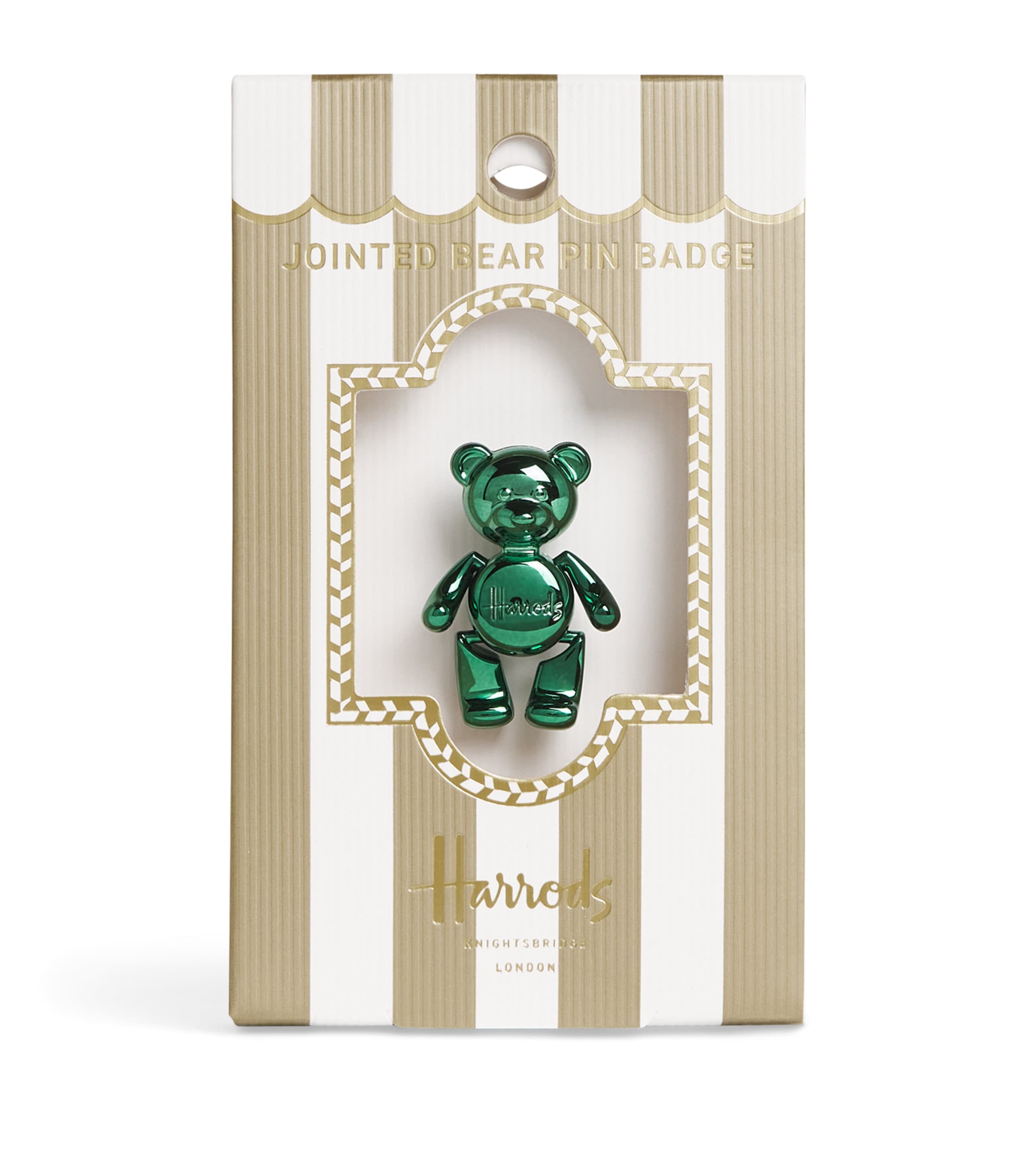 Jointed Bear Pin Badge GREEN Image 1