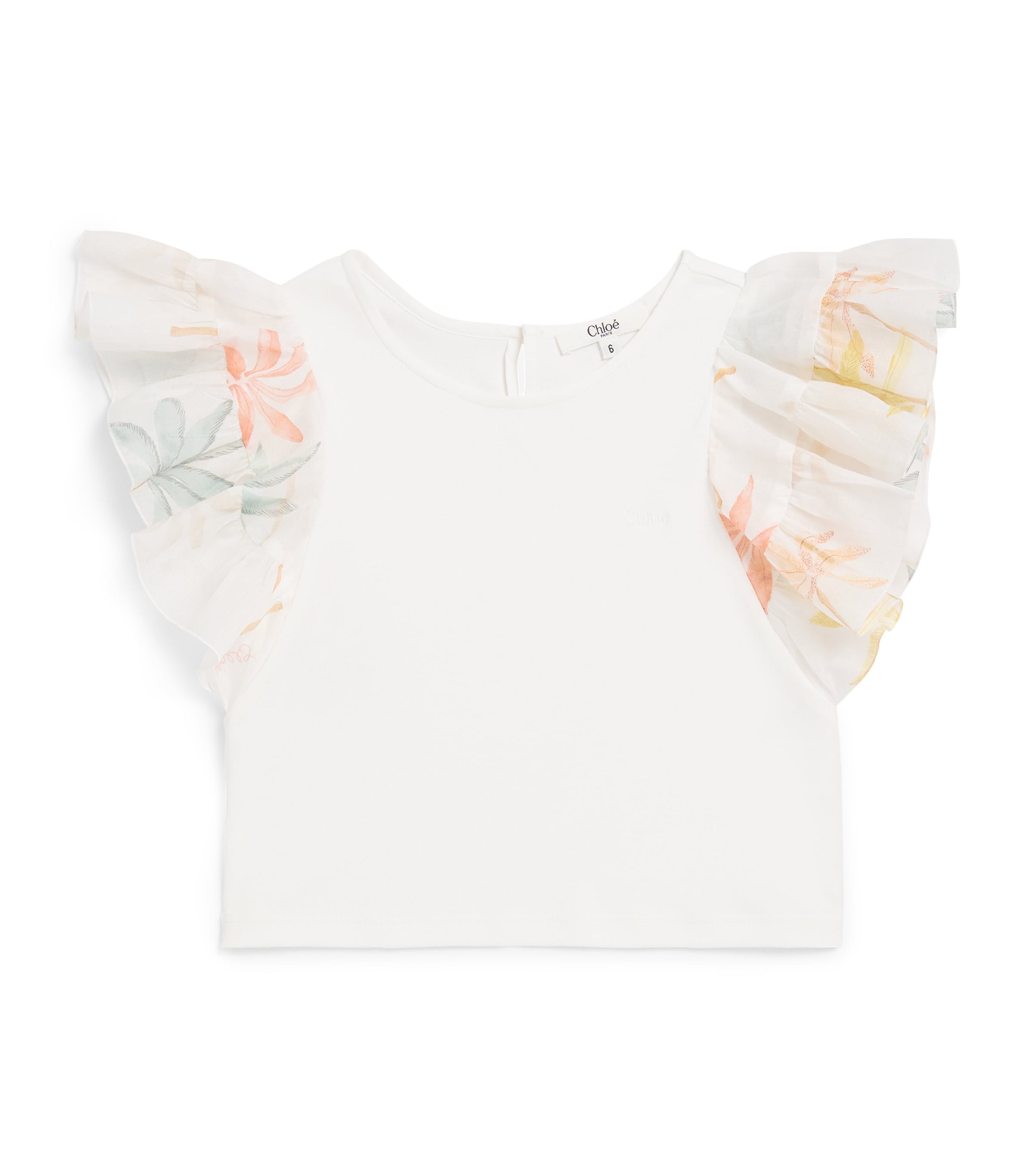 Chloé Cotton Ruffle-trim Blouse In White