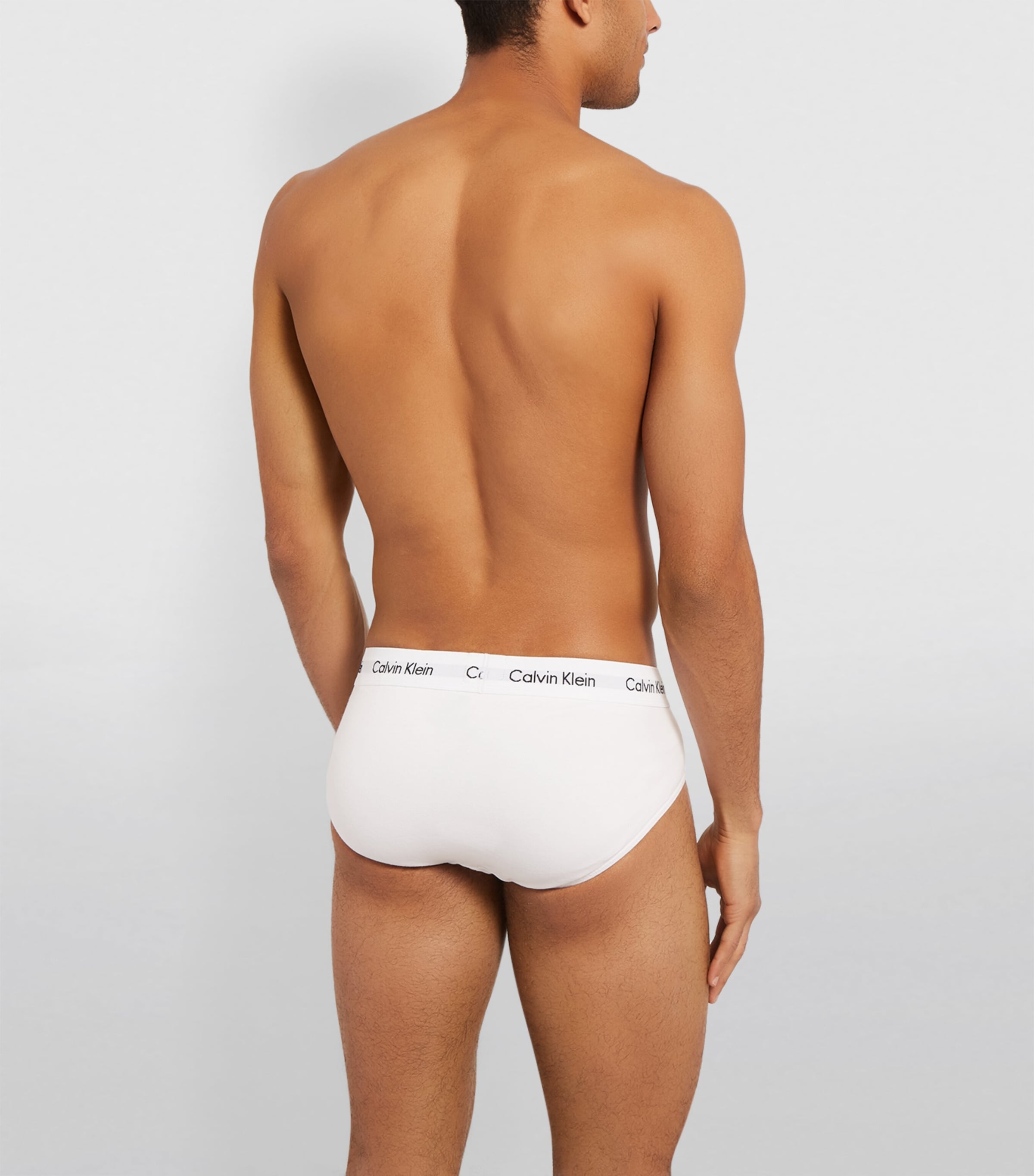 Calvin Klein Mens Cotton Stretch Hip Briefs (Pack of 3) White Image 3