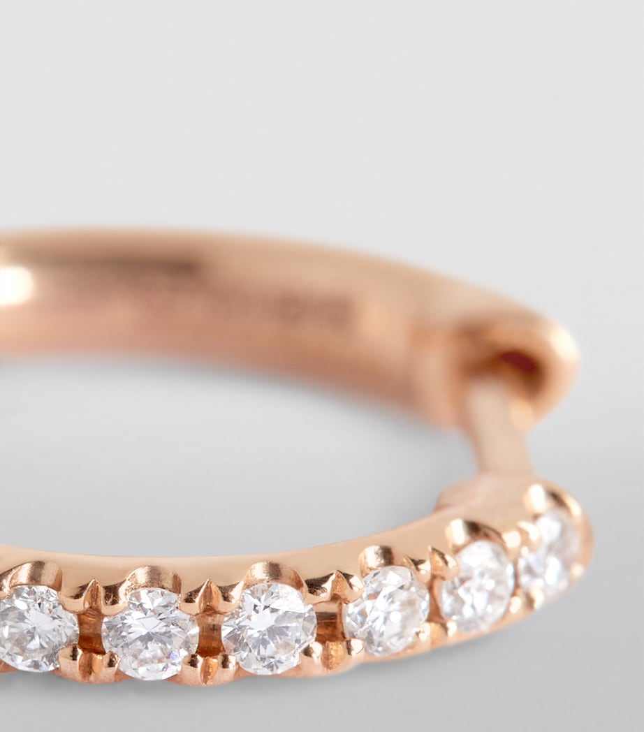 Rose Gold and Diamond Single Huggie Earring ROSE GOLD Image 6