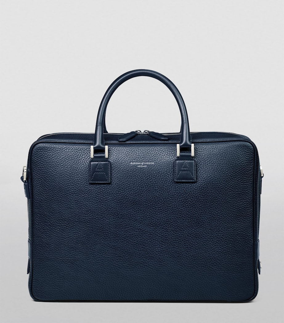 Leather Mount Street Briefcase Bag NAVY Image 8