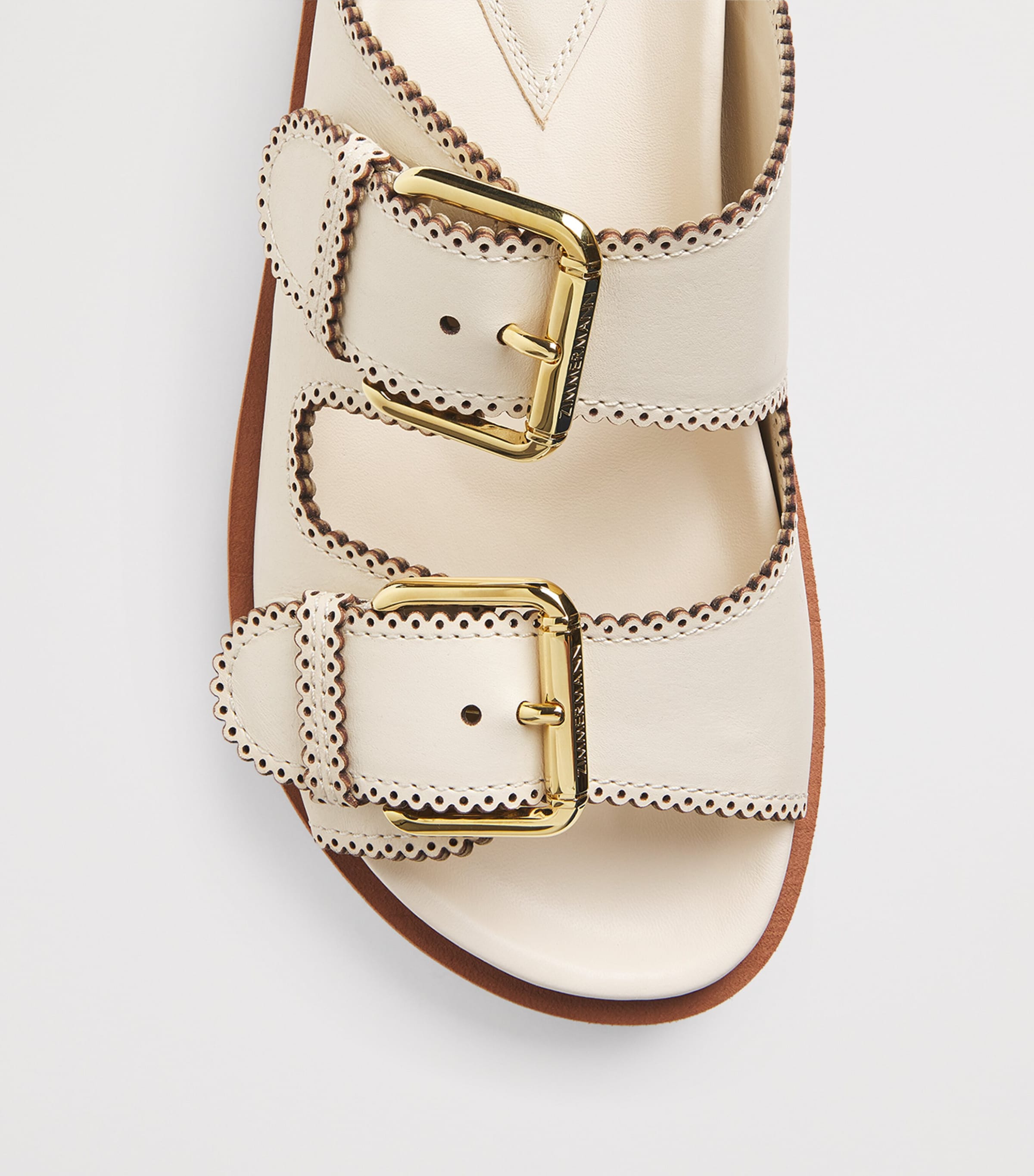 Leather Goldie Buckle Sandals MACA/MACADAMIA Image 5