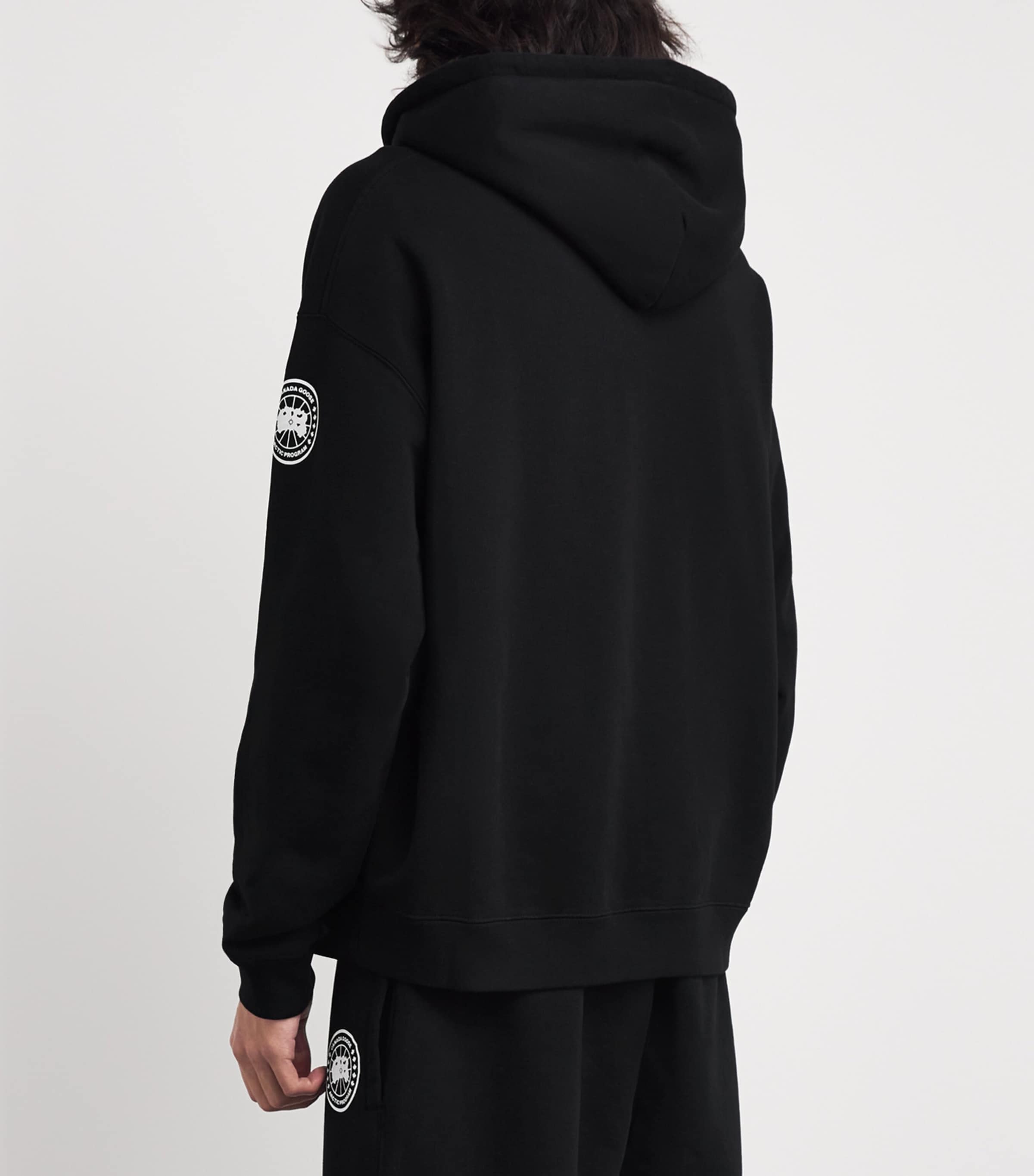 Canada Goose Mens Organic Cotton Graphic Rove Zip-Up Hoodie Black Image 4