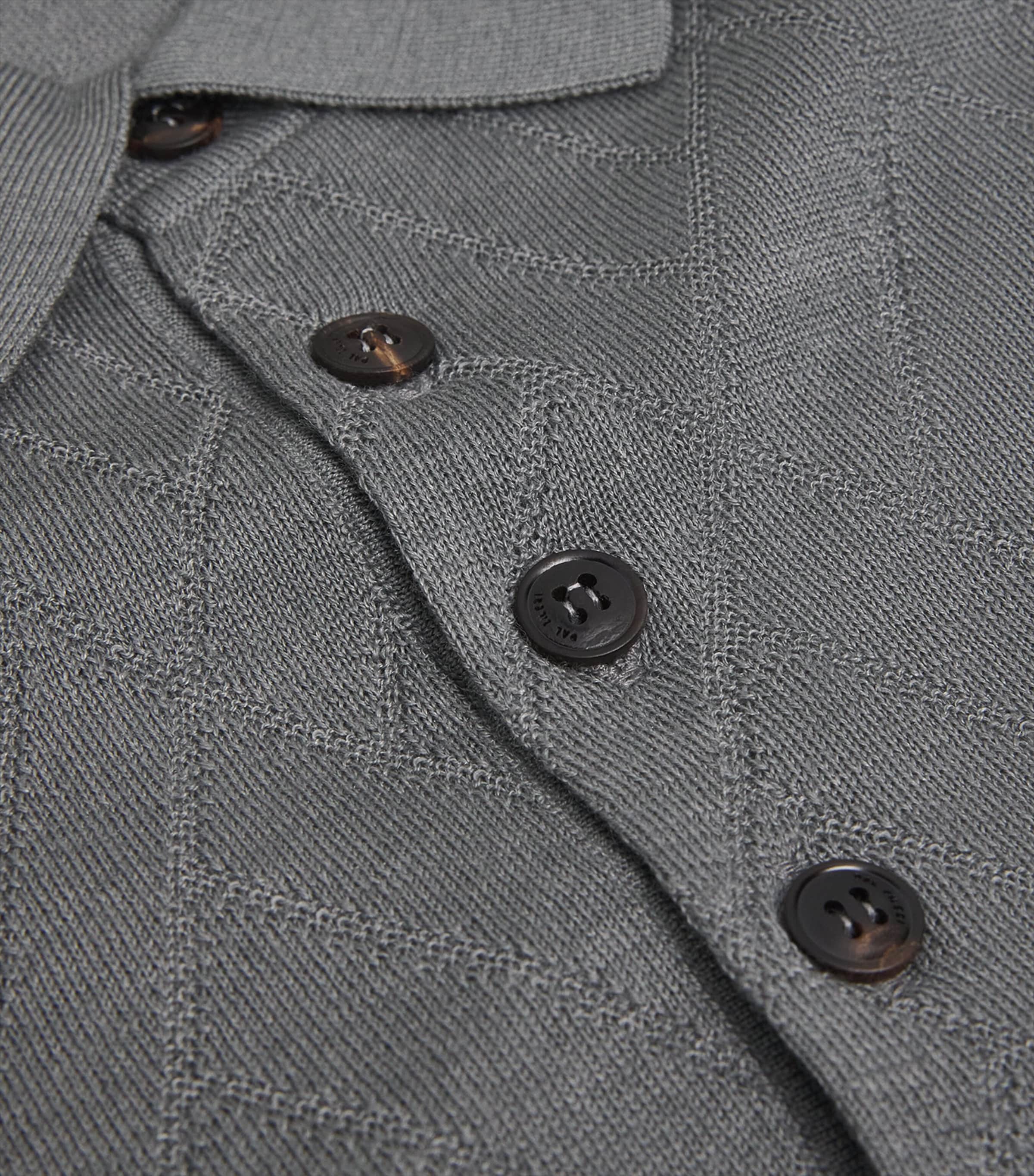 Wool Long-Sleeved Polo Shirt 21 LIGHT GREY Image 5