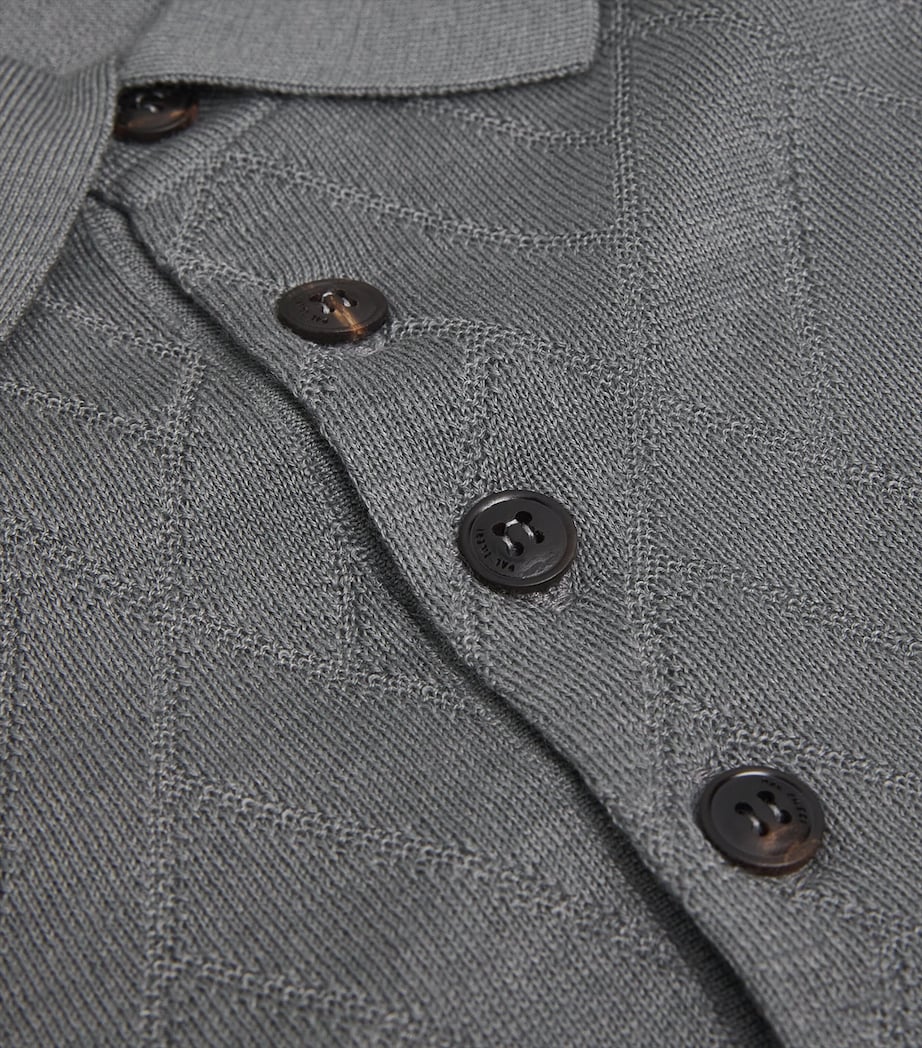 Wool Long-Sleeved Polo Shirt 21 LIGHT GREY Image 5