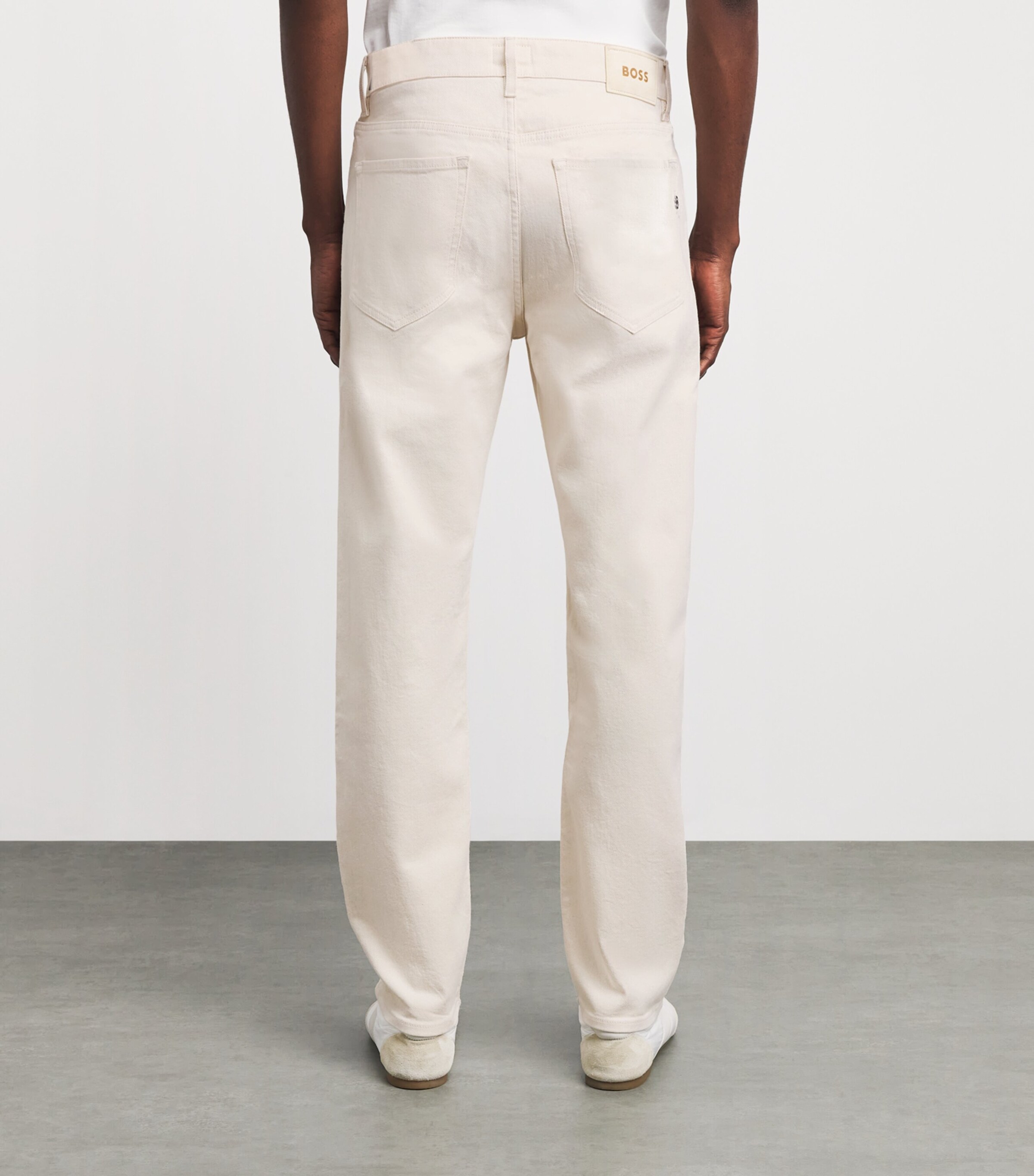 BOSS Mens Slim-Fit Jeans Open White Image 5
