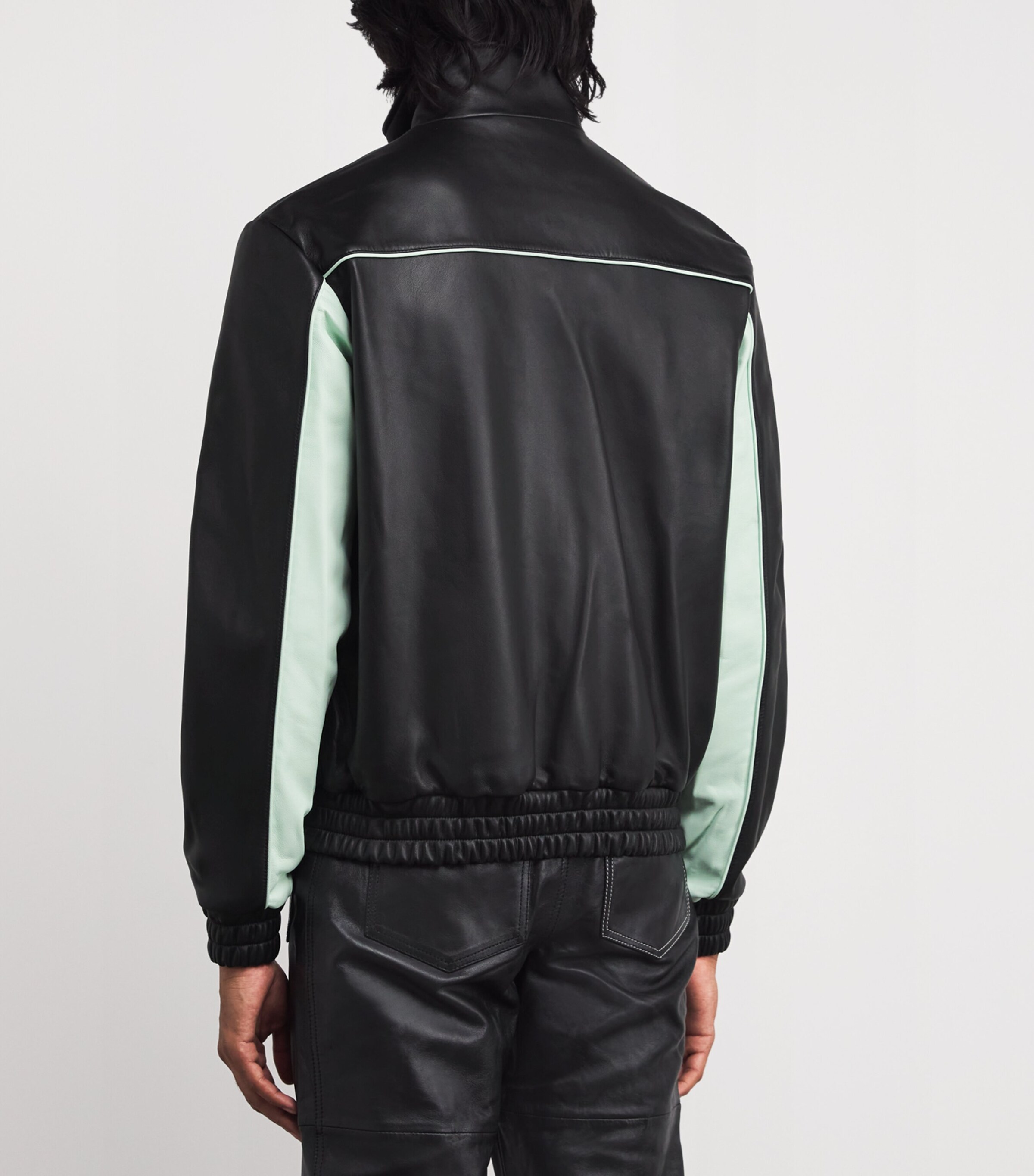 Casablanca Black Leather Monogram Track Jacket | Harrods US