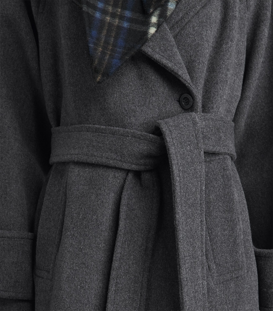 Claudie Pierlot Womens Wool-Blend Belted Coat Gris Image 3