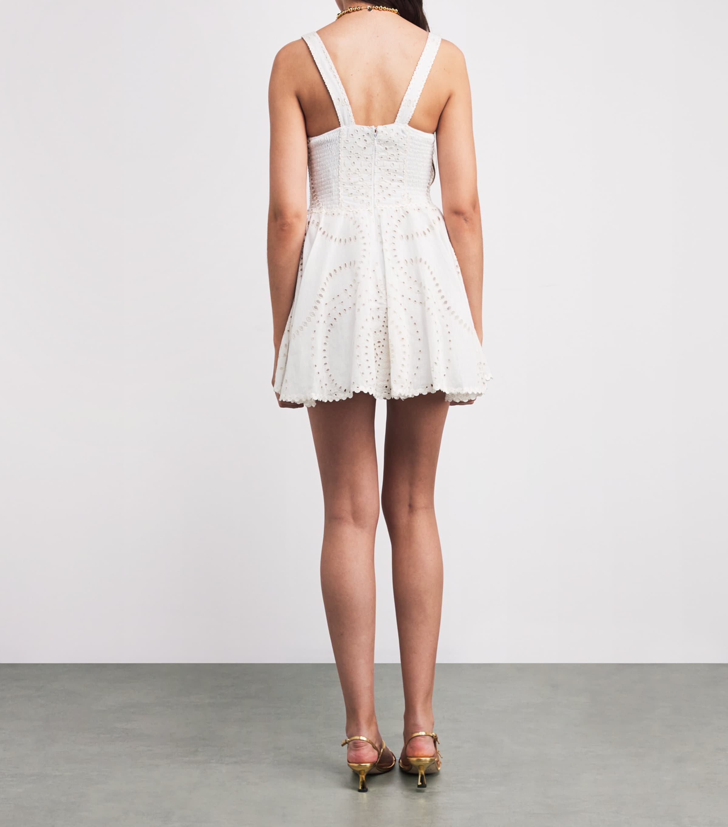 Charo Ruiz Ibiza Broderie Anglaise Birdie Mini Dress