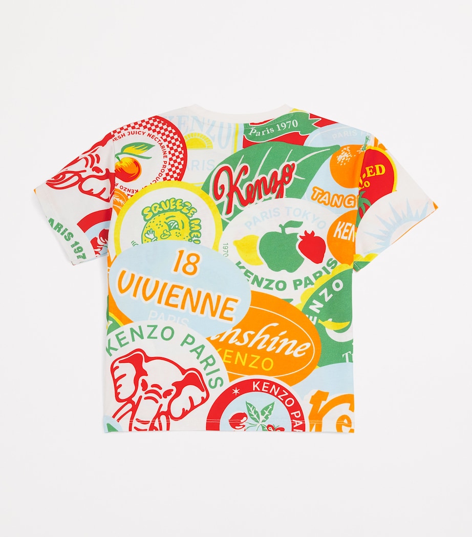 Kenzo Kids Cotton Logo T-Shirt (2-14 Years) Multicoloured Image 2