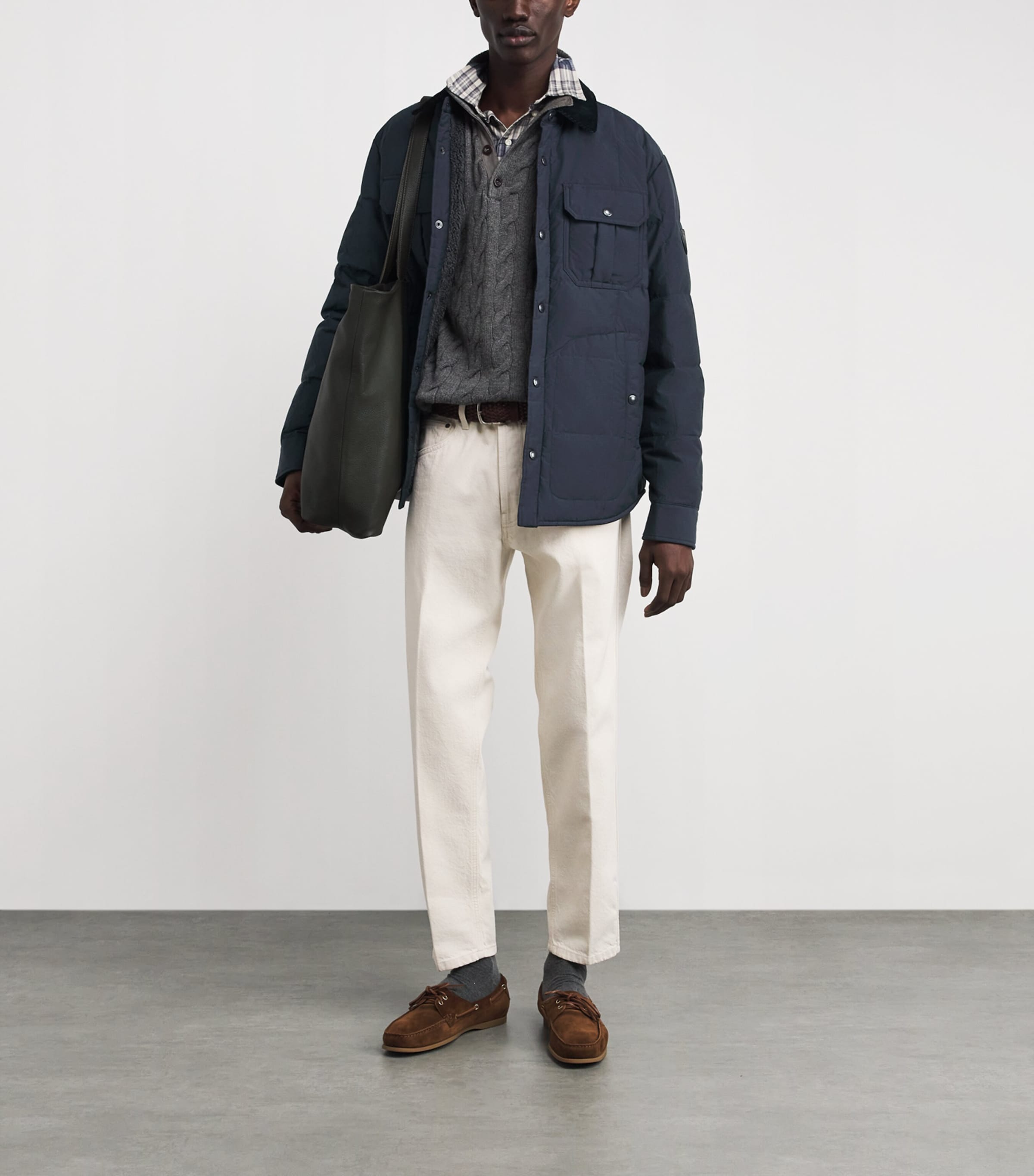 Cotton-Blend Hartland Down Shacket NAVY Image 2