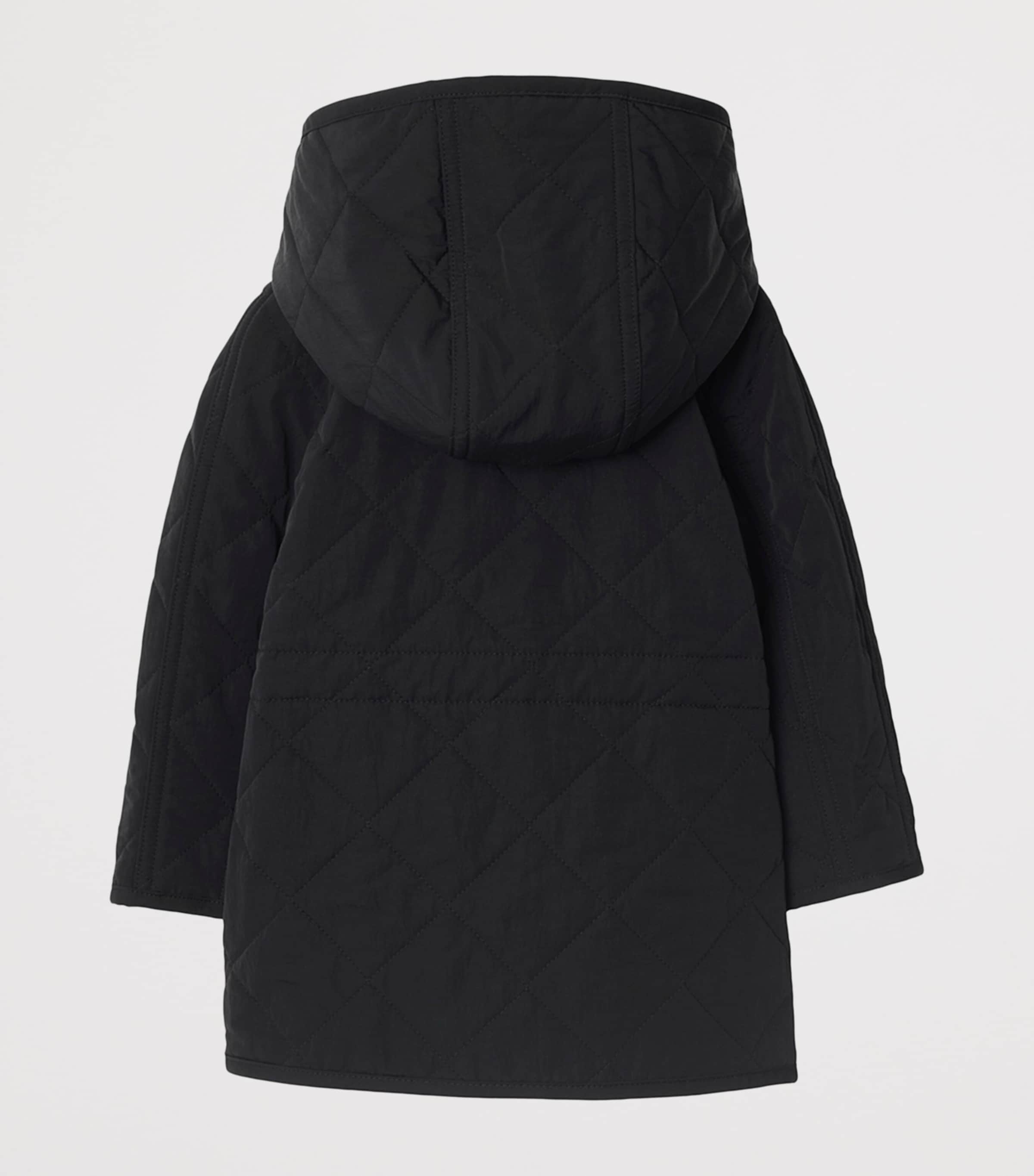 Burberry Kids Quilted EKD Coat (6-24 Months) Black Image 2