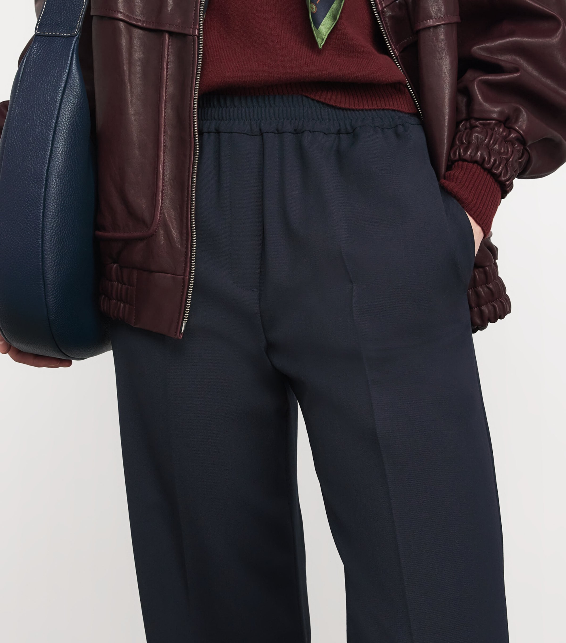 Wide-Leg Trousers NAVY Image 6
