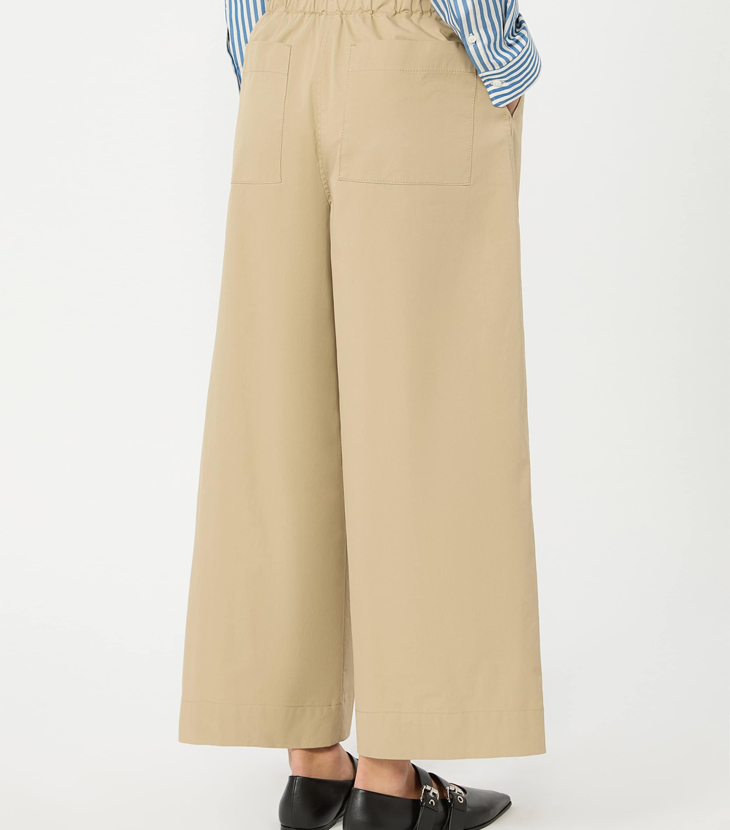 Weekend Max Mara Womens Cotton Flared Trousers Beige Image 3