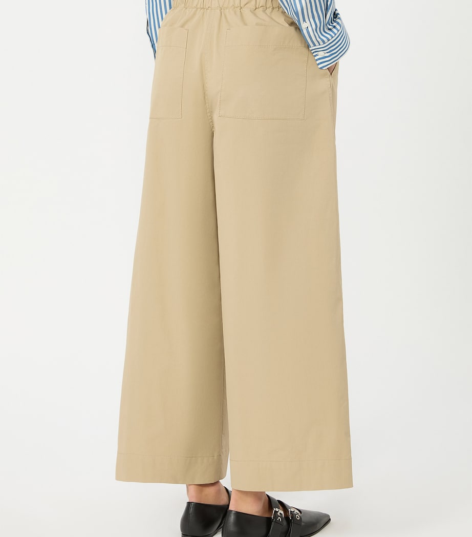 Weekend Max Mara Womens Cotton Flared Trousers Beige Image 3