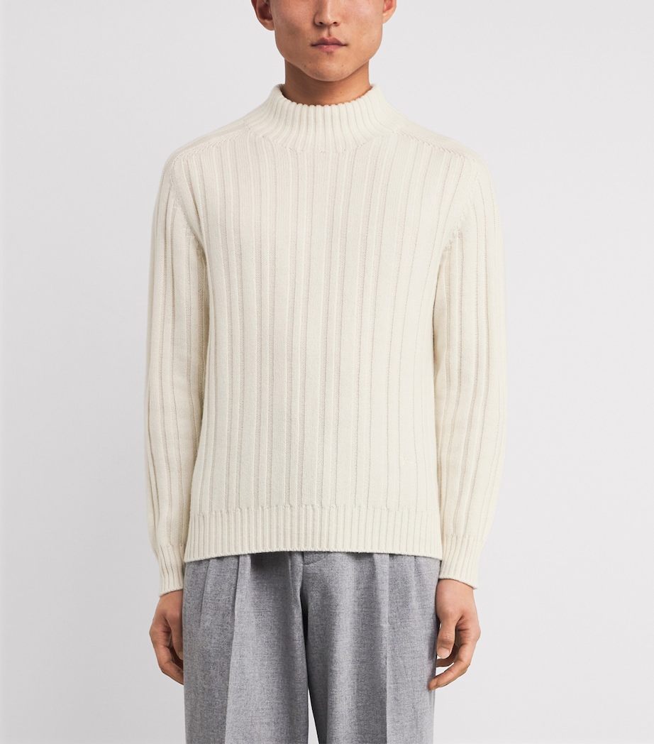 Cashmere Rib Mock-Neck Sweater 011 Image 3