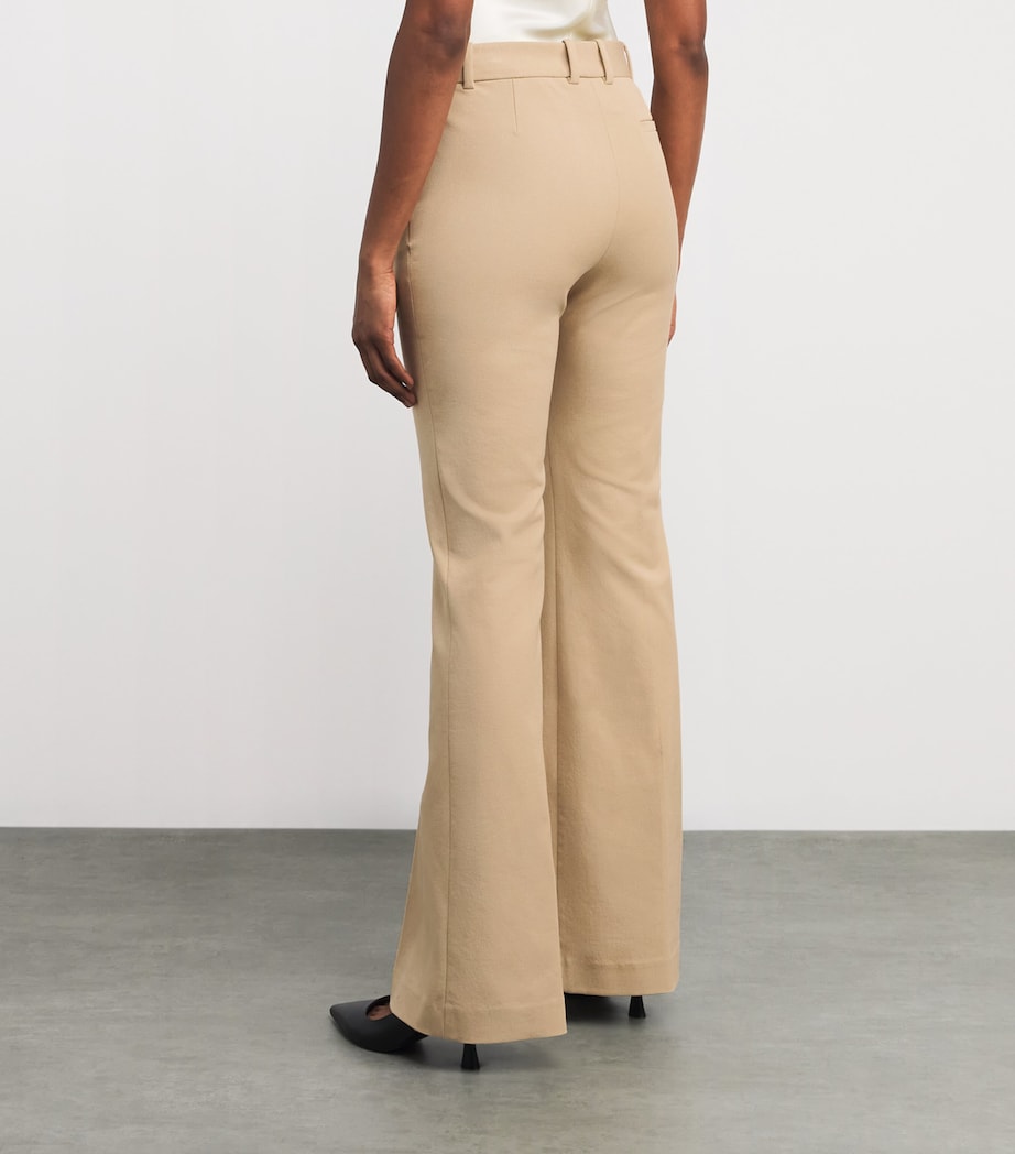 Joseph Womens Stretch-Gabardine Tafira Flared Trousers Powder Image 4