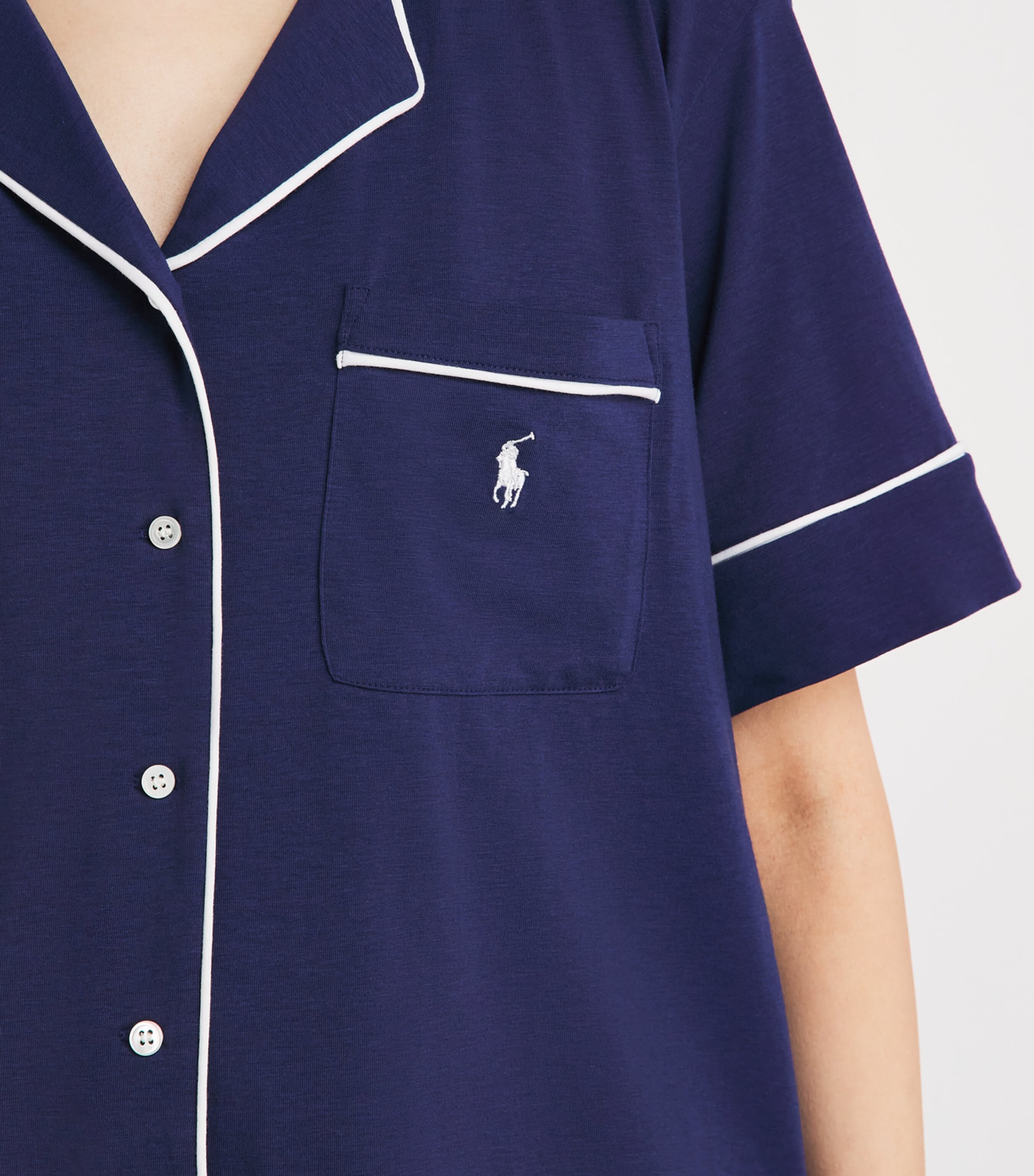 Polo Ralph Lauren Womens Piping Pyjama Set Navy Image 3