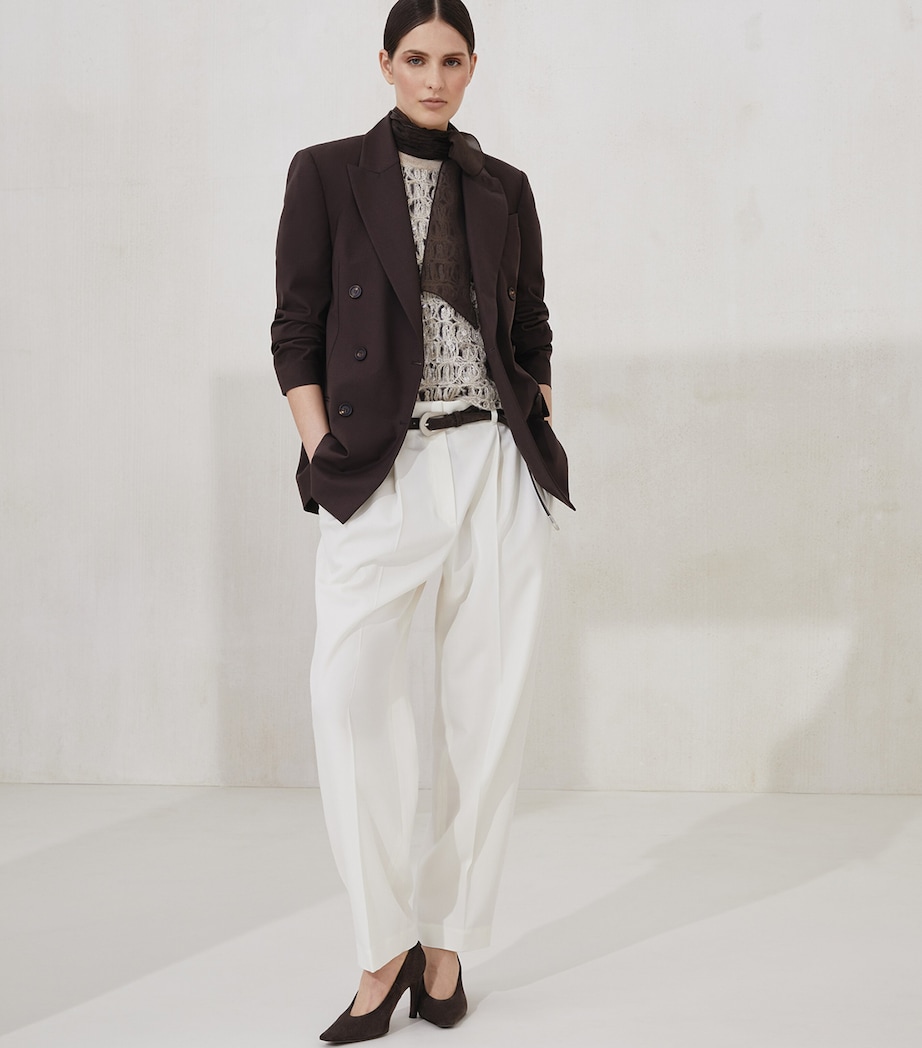 Wool-Cotton Tailored Trousers C4357 Image 5