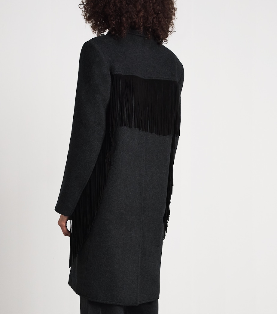 FRAME Womens Wool-Blend The Rodeo Coat Charcoal Image 5