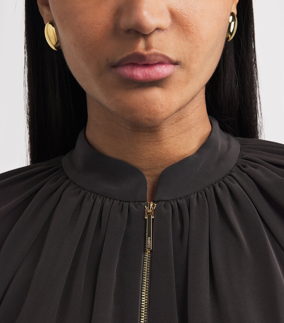 Joseph Womens Satin Mira Bomber Jacket Cocoa Image 3