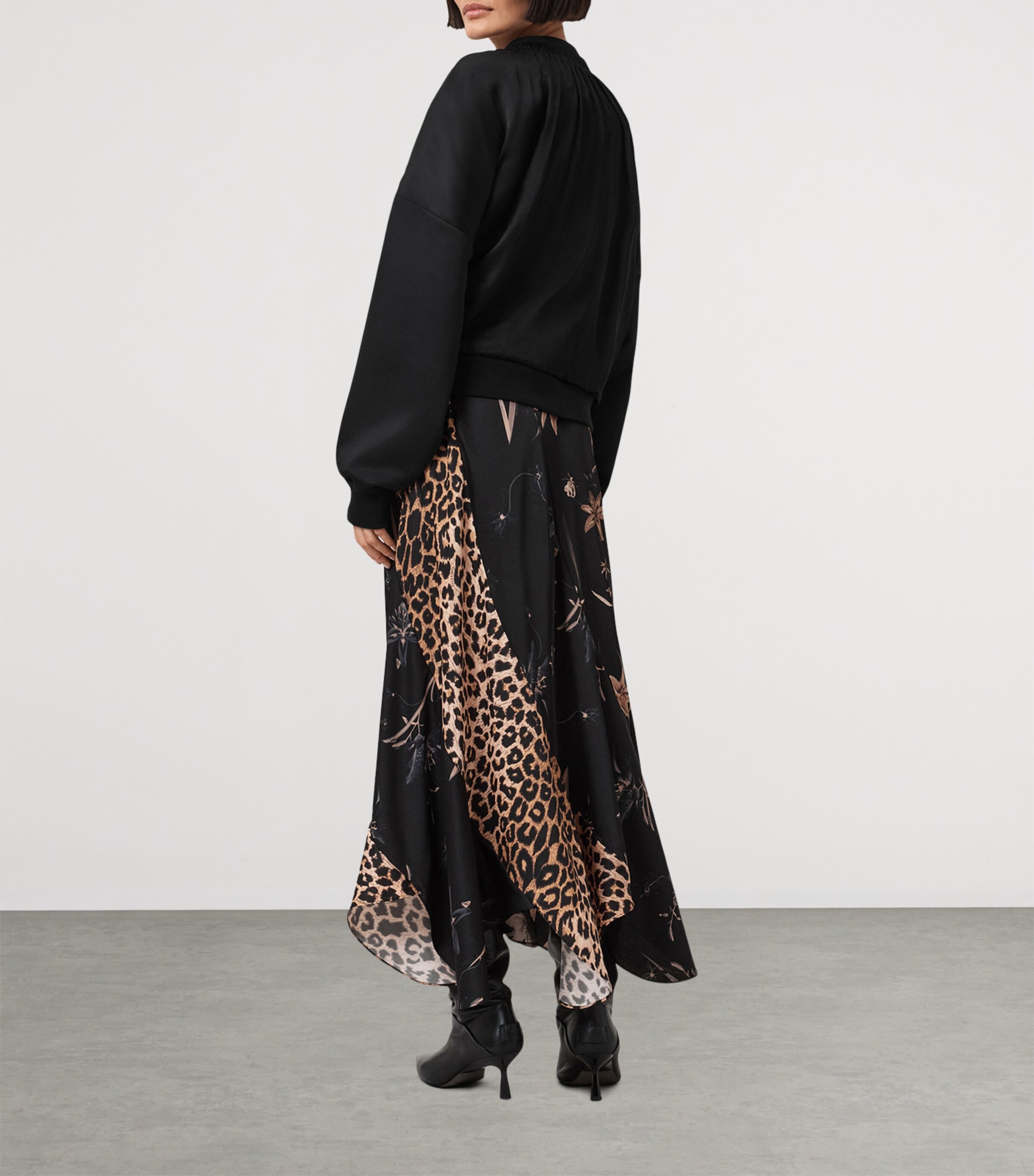 AllSaints Womens Arleen Midi Skirt Petra Black Image 6